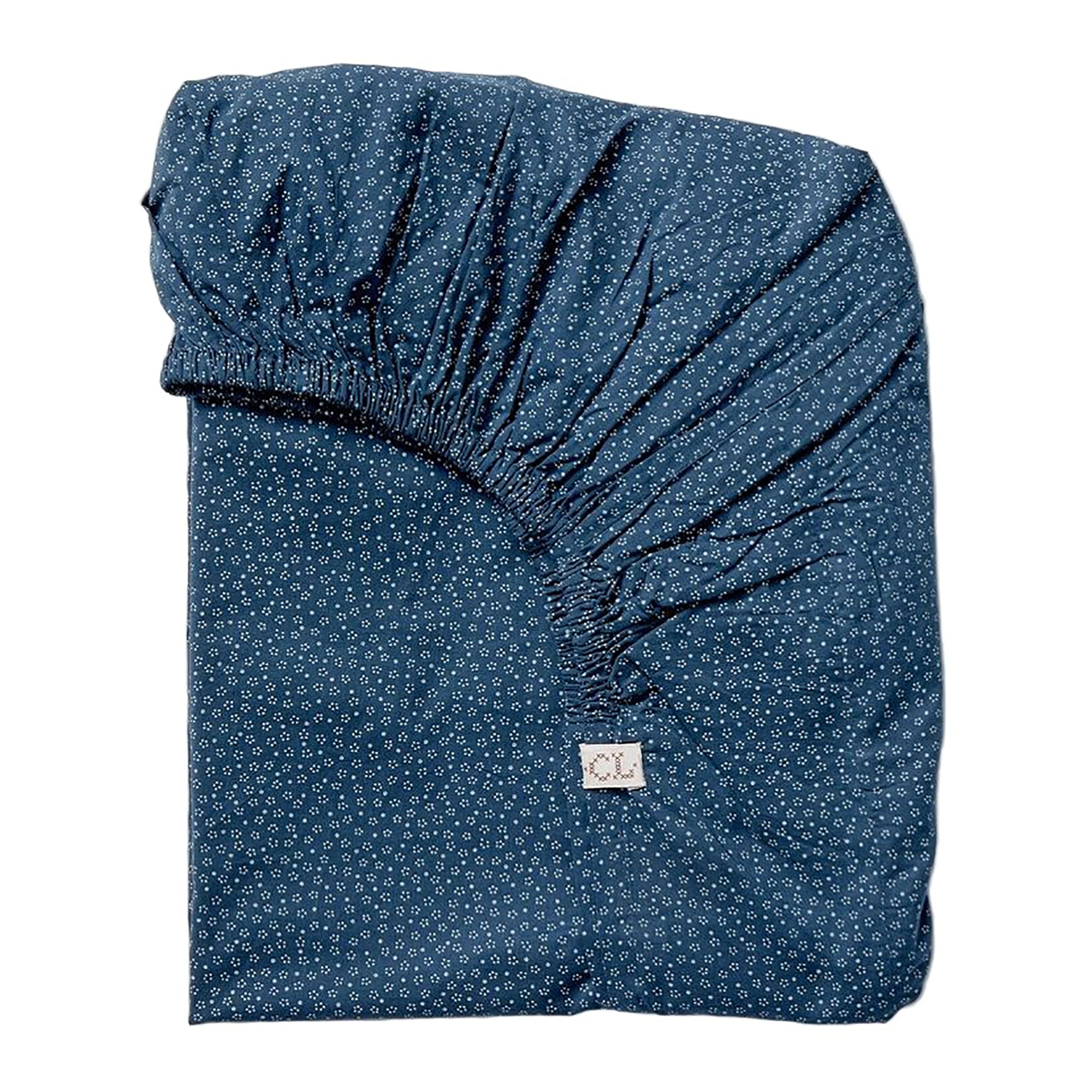 Indigo Dot Fitted Sheet