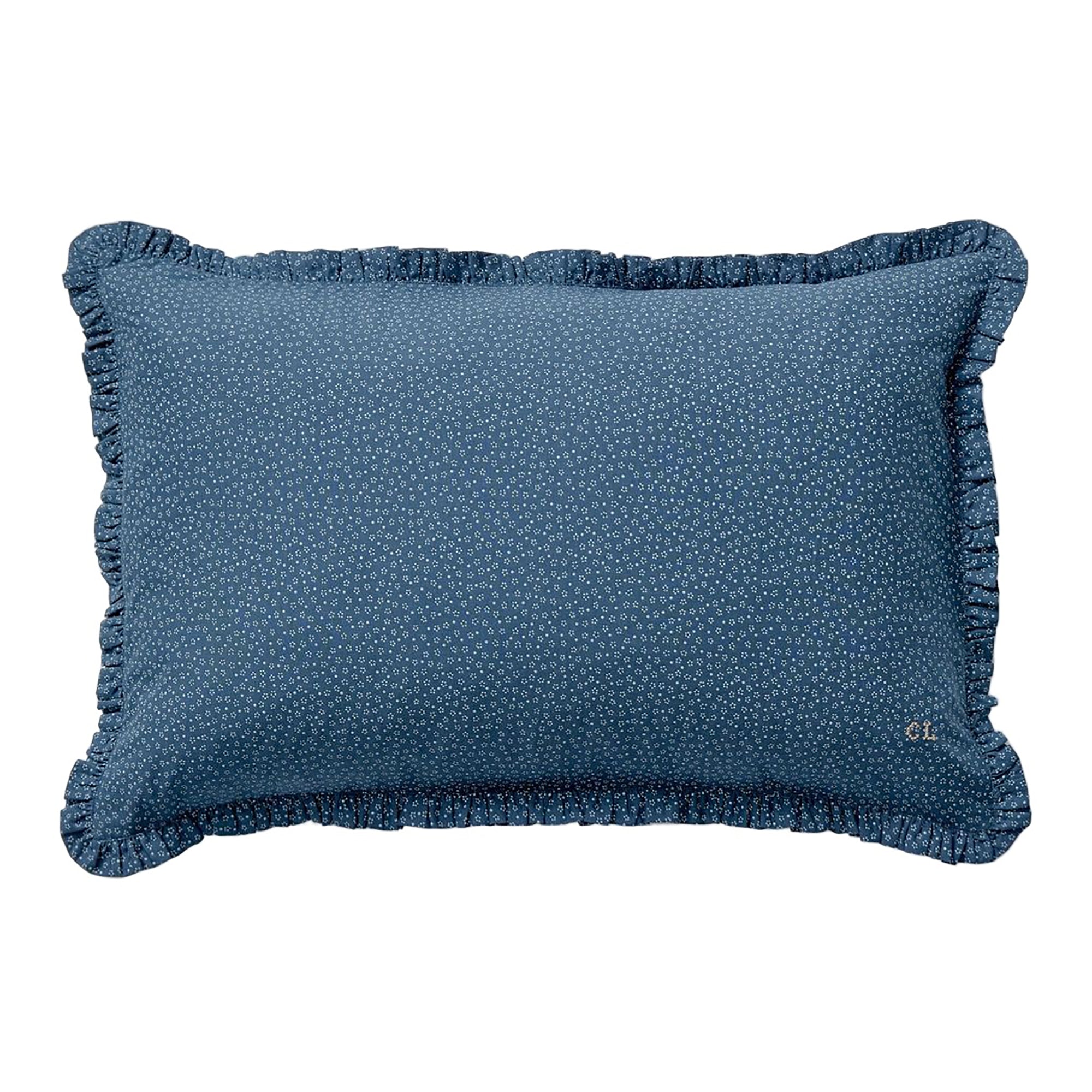 Indigo Dot Frill Pillowcase