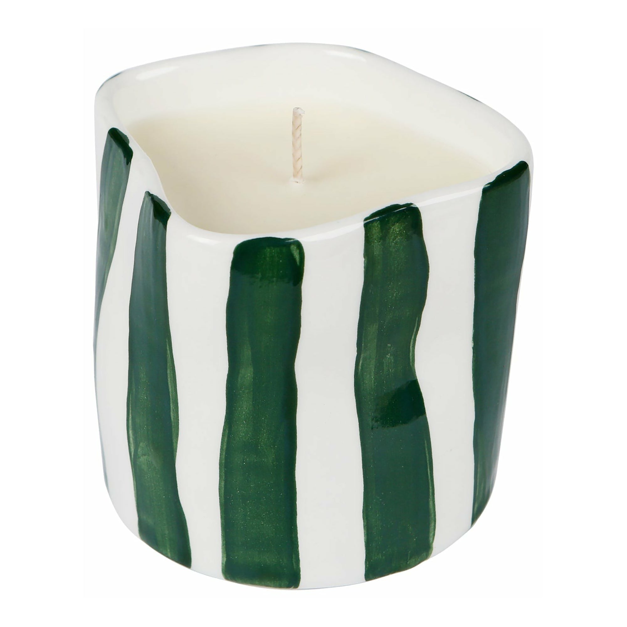 Green stripes candle