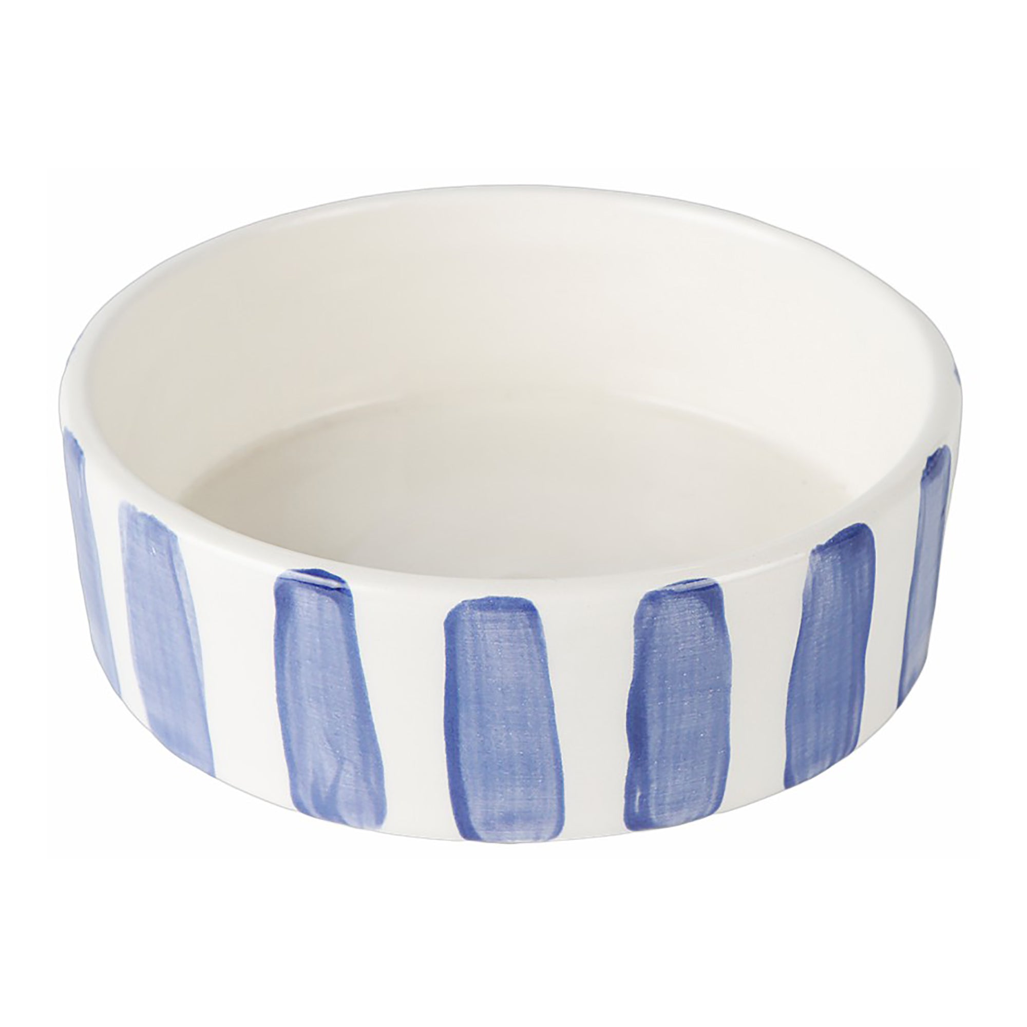 Blue stripes dog bowl