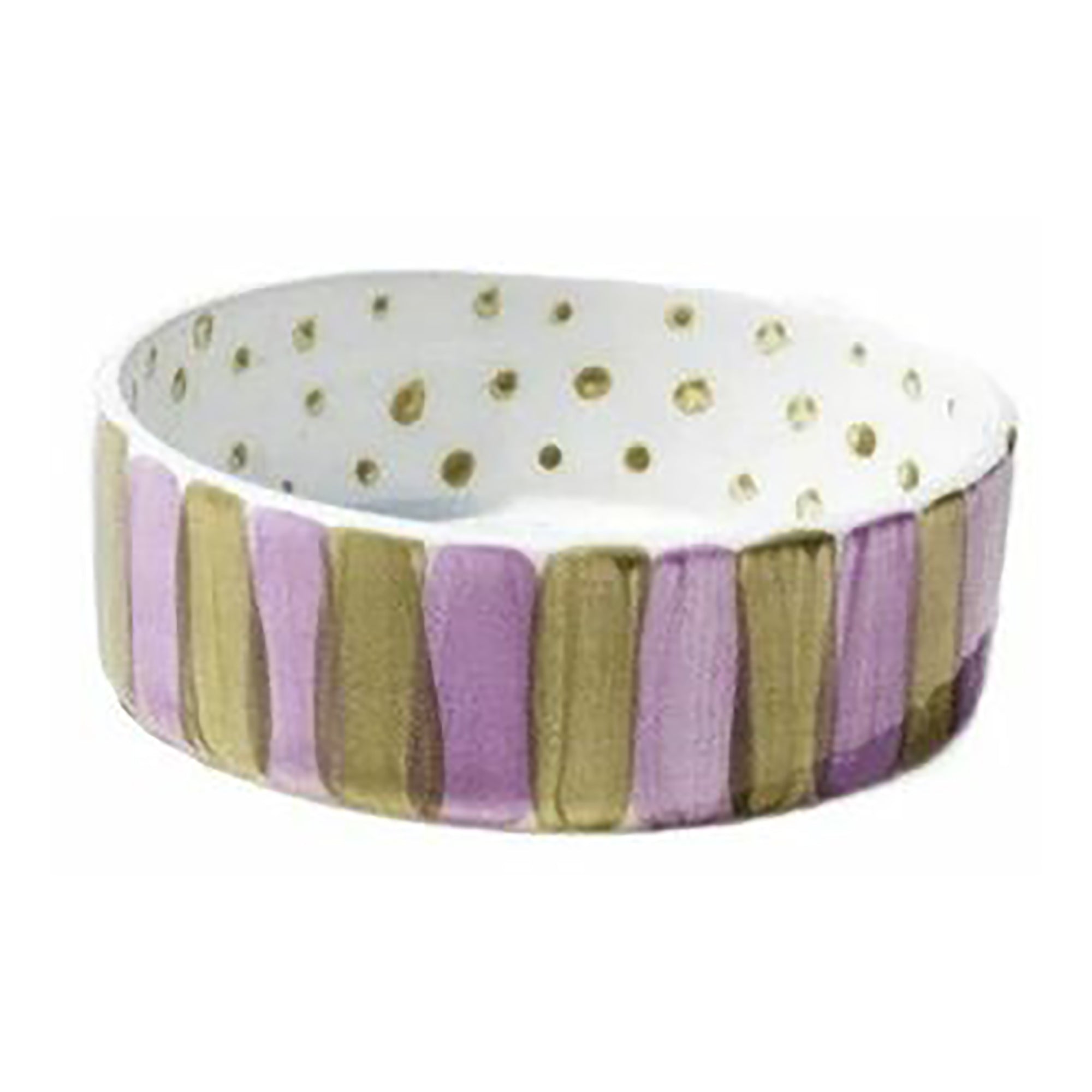 Olive on purple stripes cat bowl