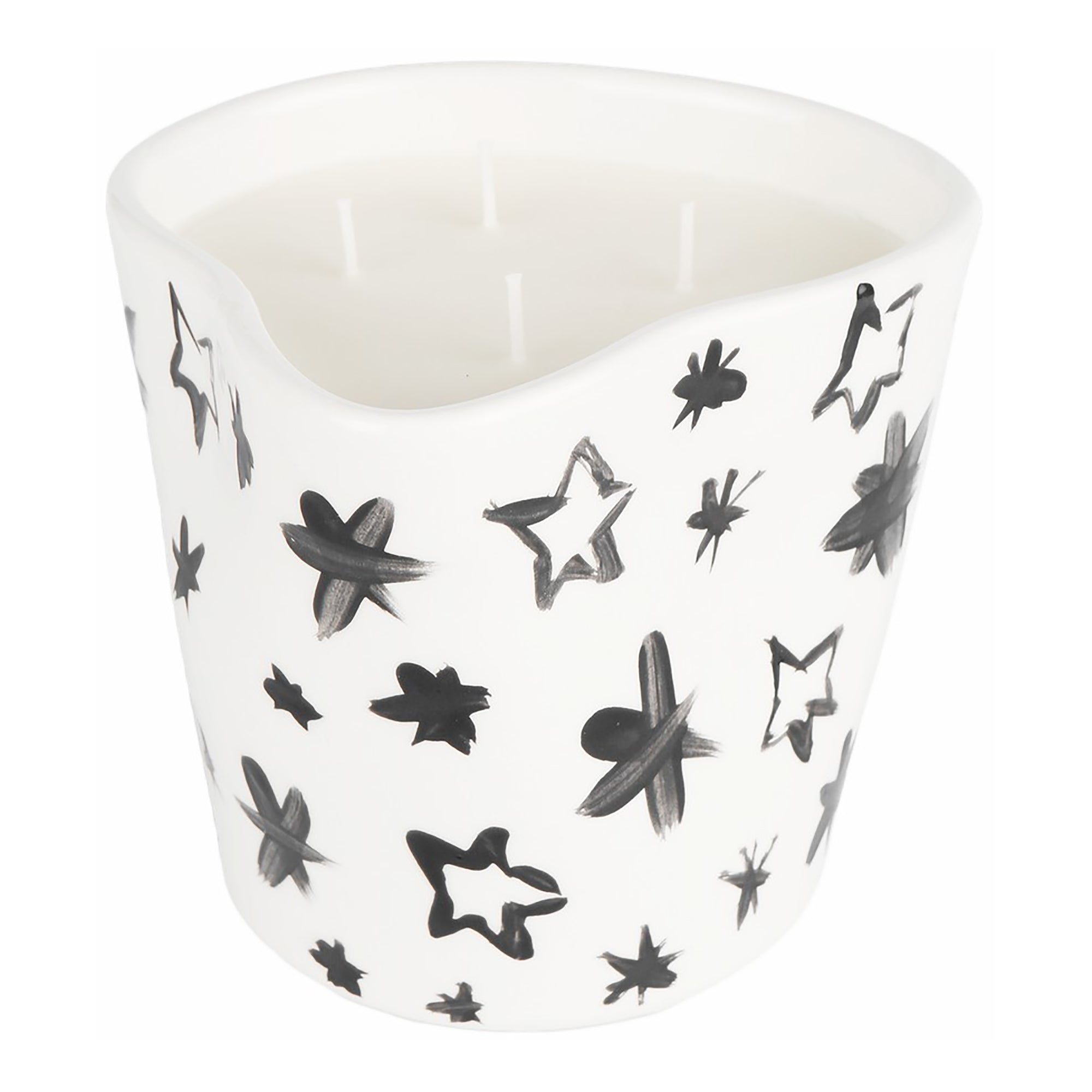 B&W stars candle