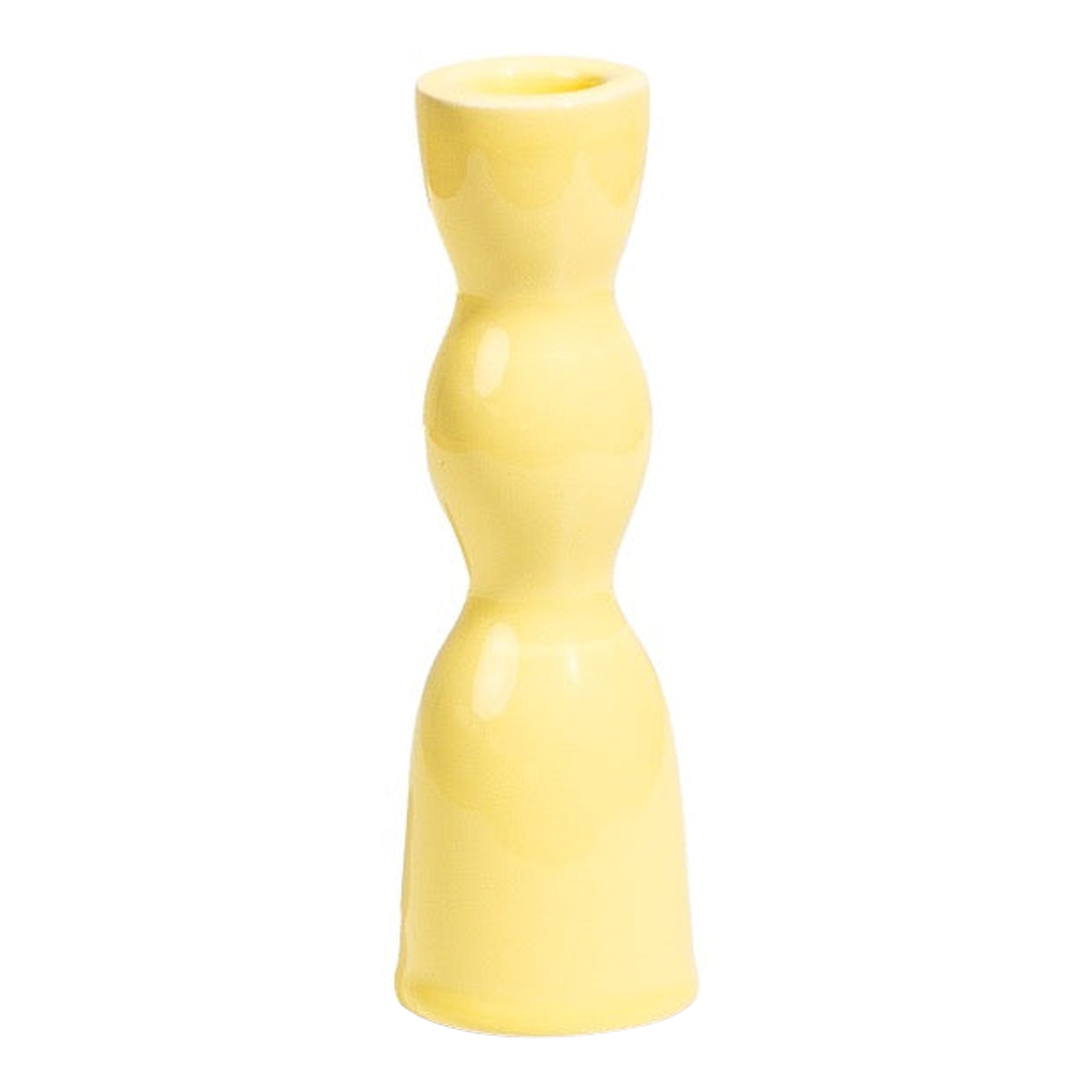 Yellow Low Wave Candleholder