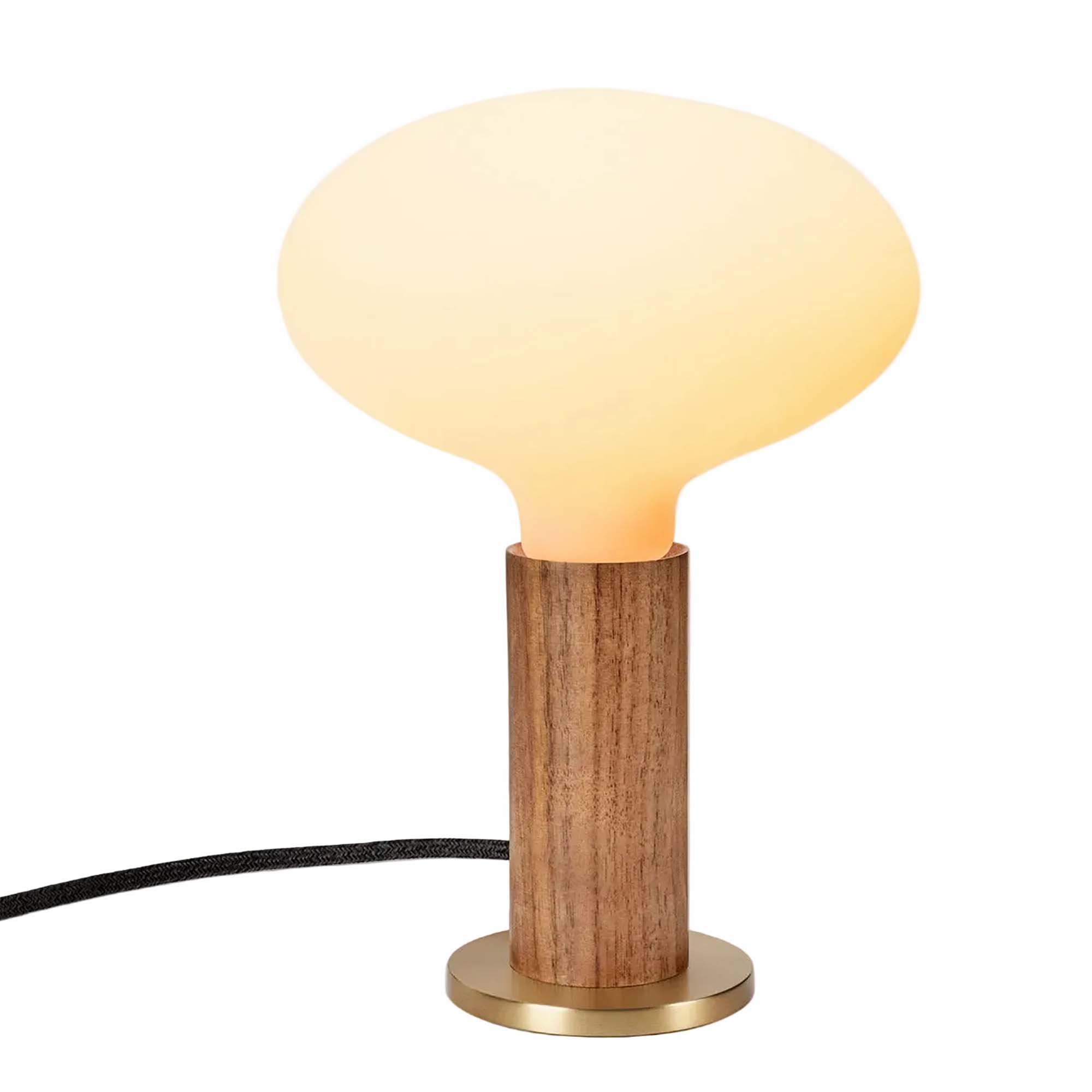 Knuckle Table Lamp in Walnut + Oval Dim to Warm