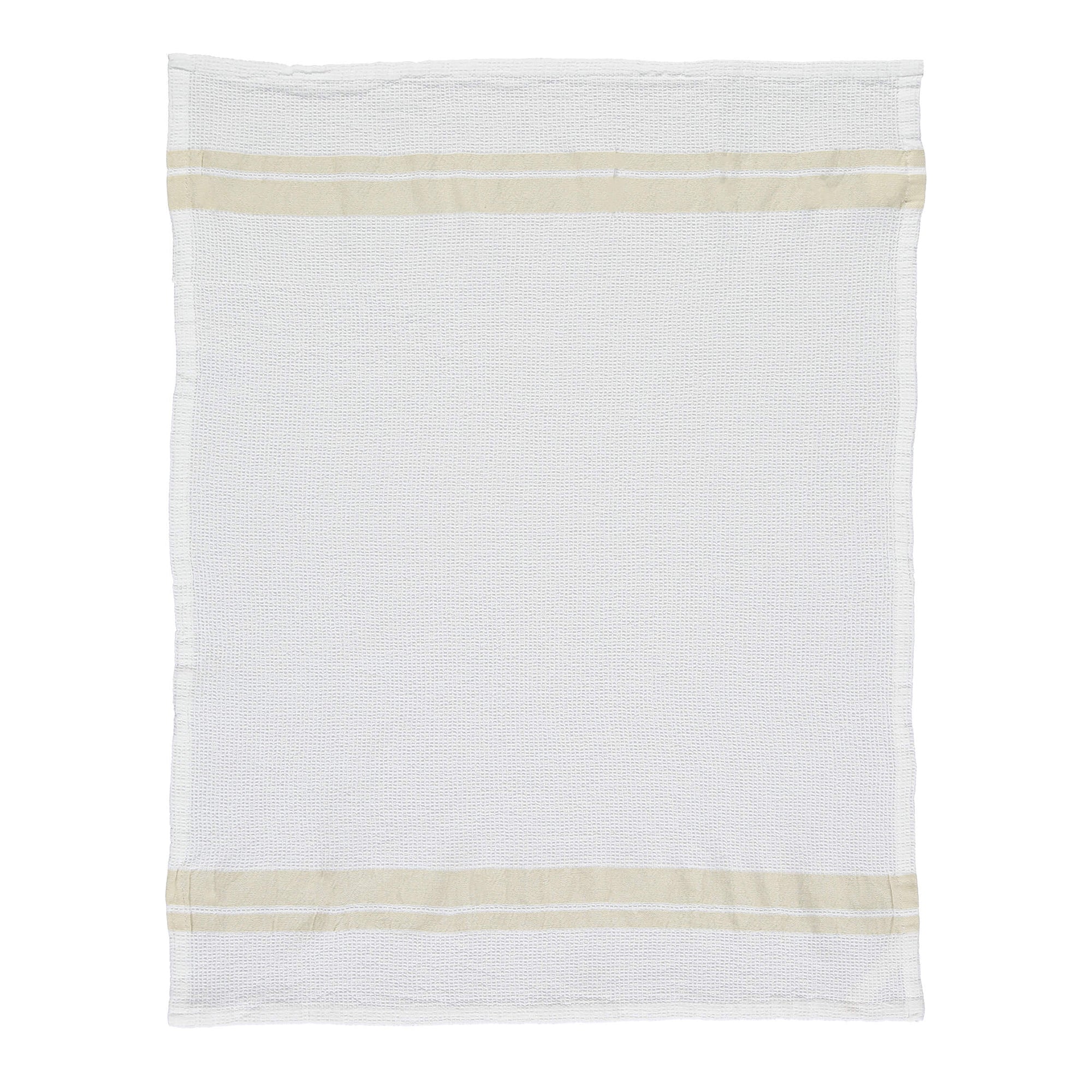 White Stripe Soft Waffle Cotton Hand Towels