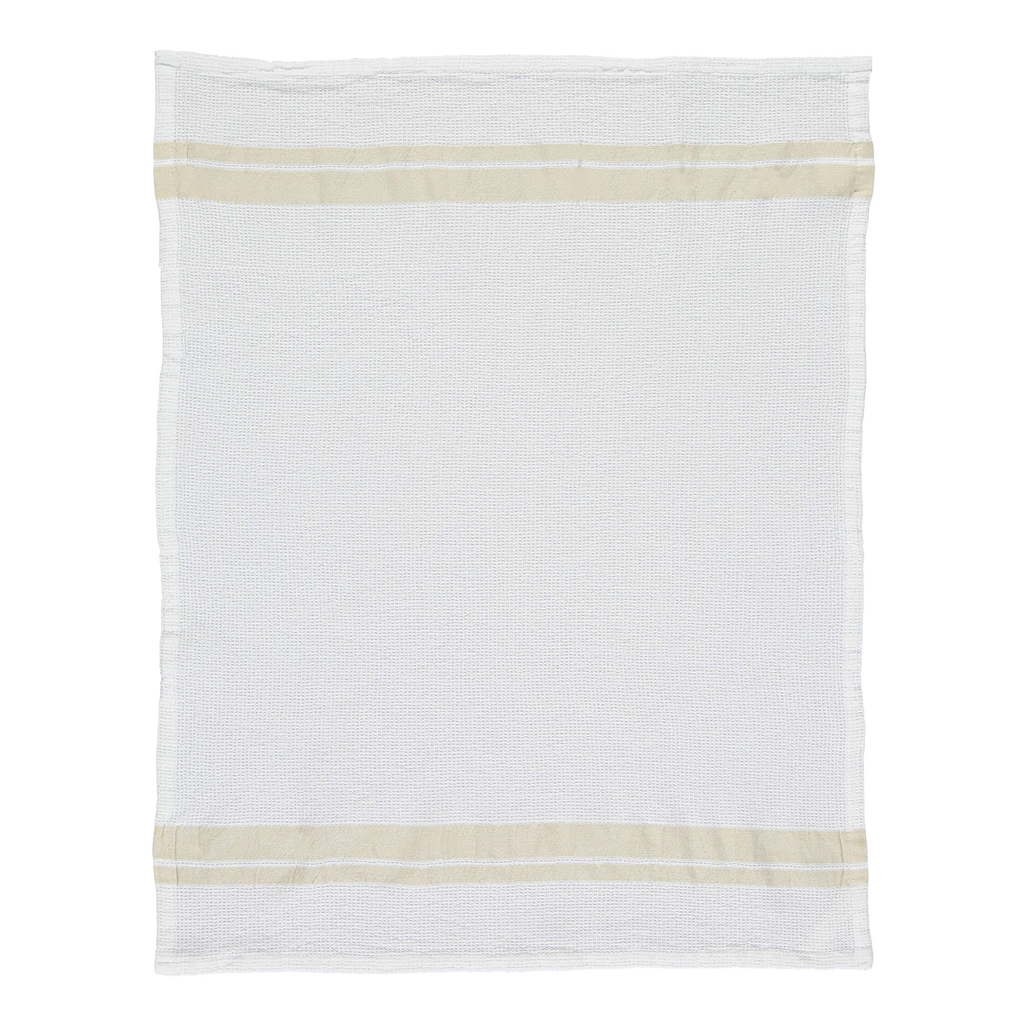 White Stripe Soft Waffle Cotton Towels