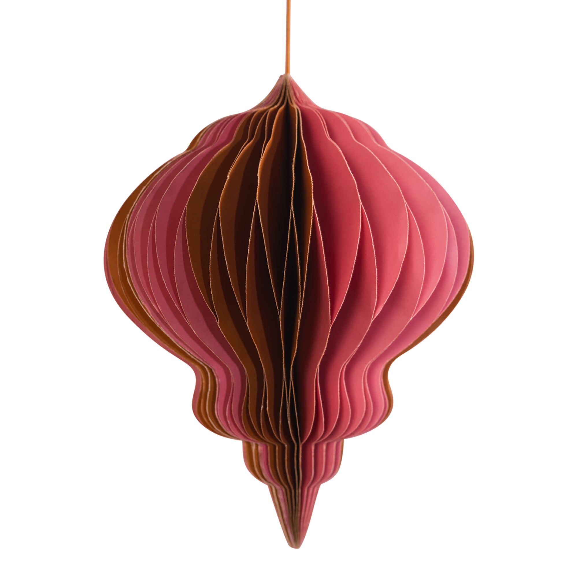 Pink & Brown Origami Lantern Hanging Decoration