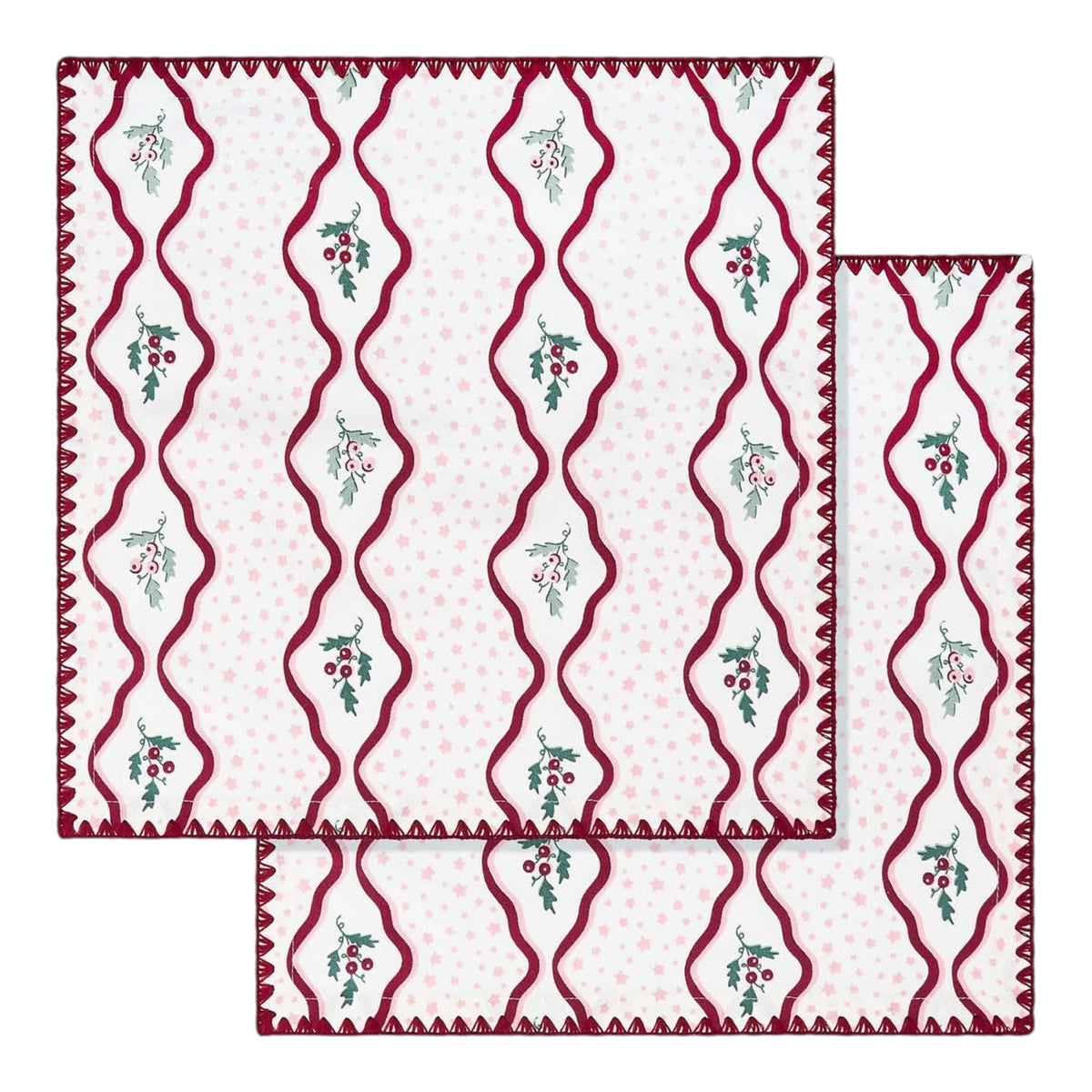 Napkins, Set of 2 - Berry Ribbons