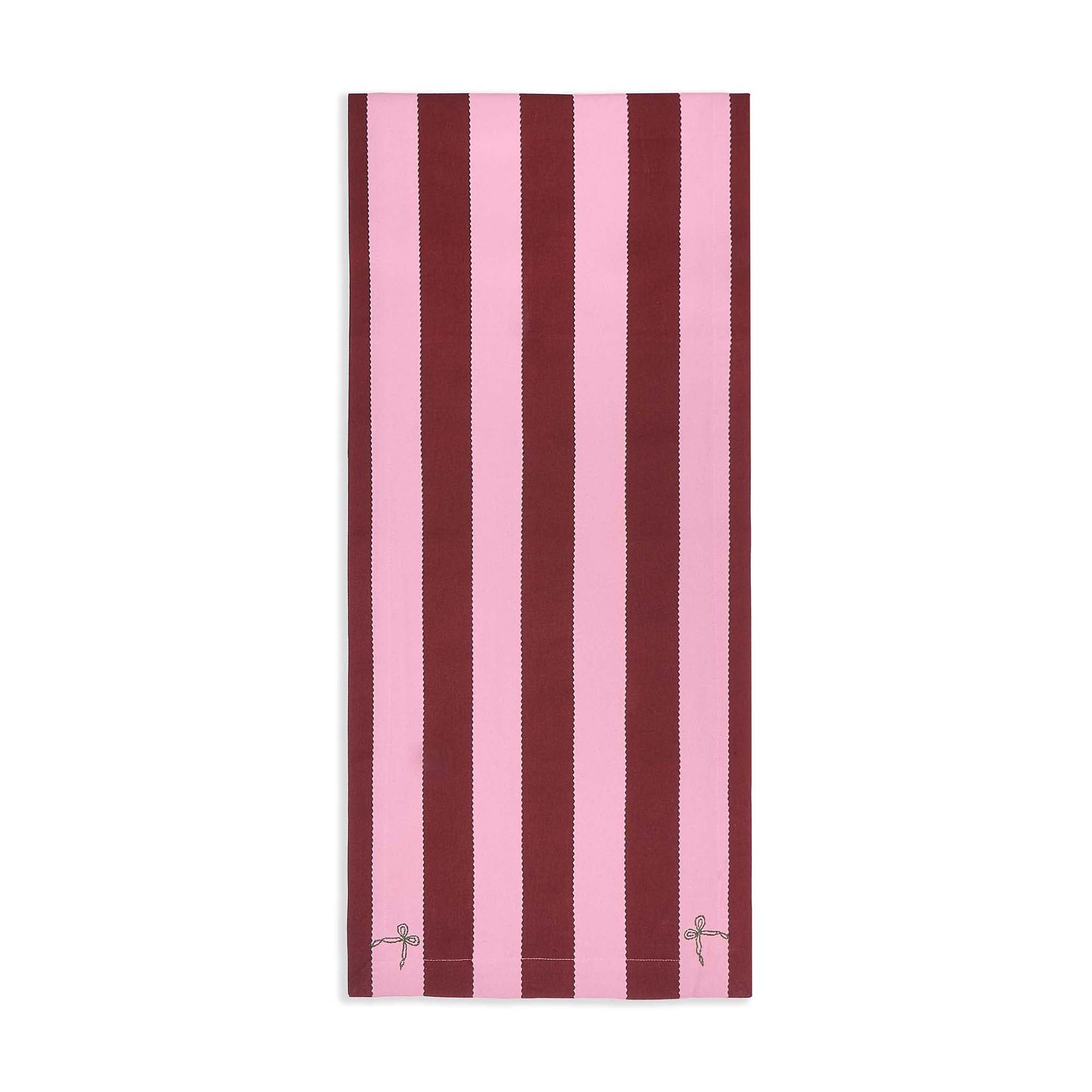Table Runner - Bold Stripe Burgundy