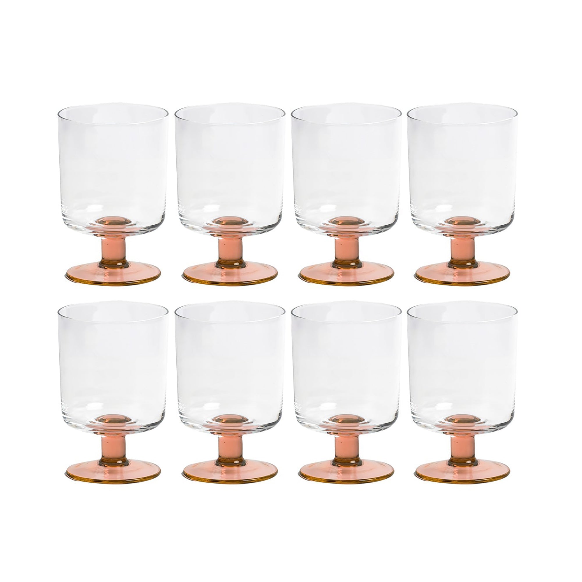 Eddie Glasses Coral - Set of 8