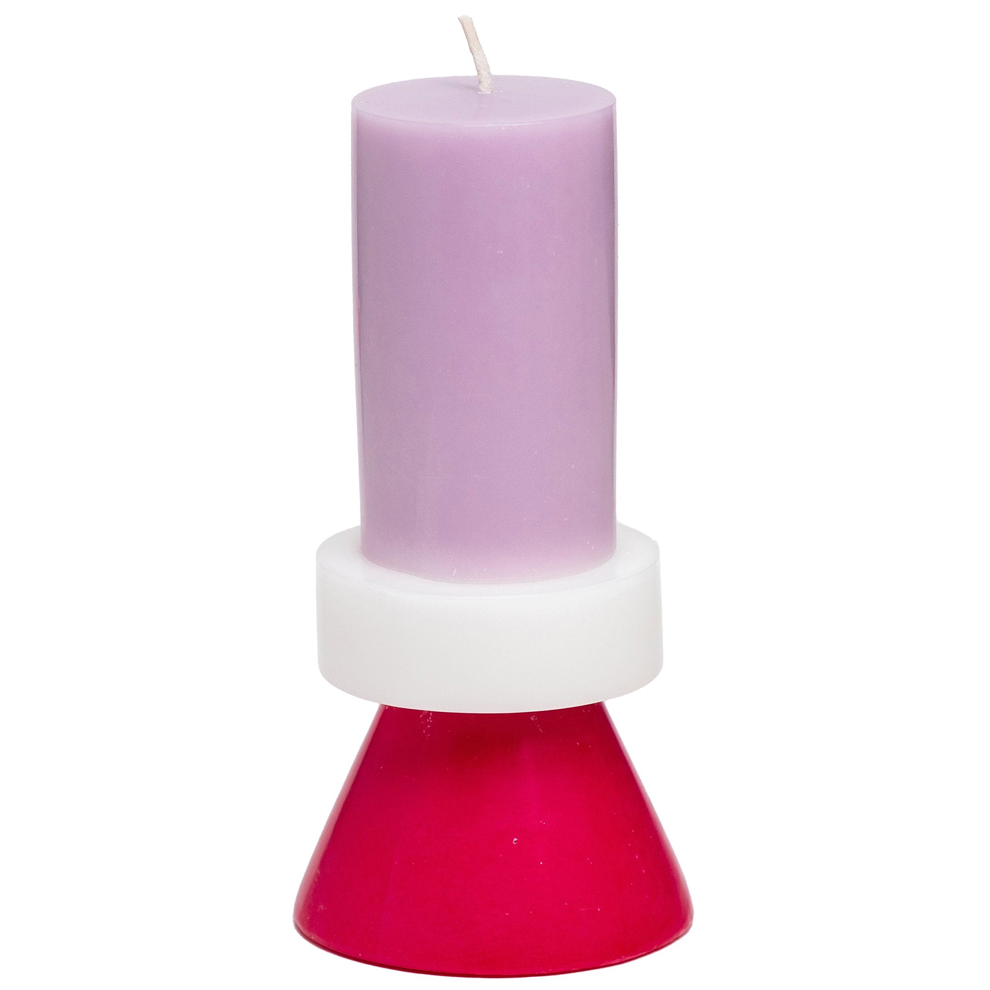 Stack Candle Tall - Violet / White / Geranium