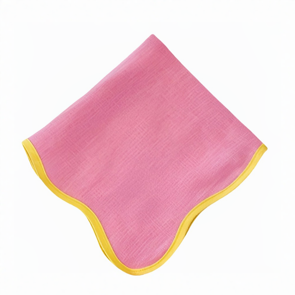 Pink and Yellow Scalloped Napkin