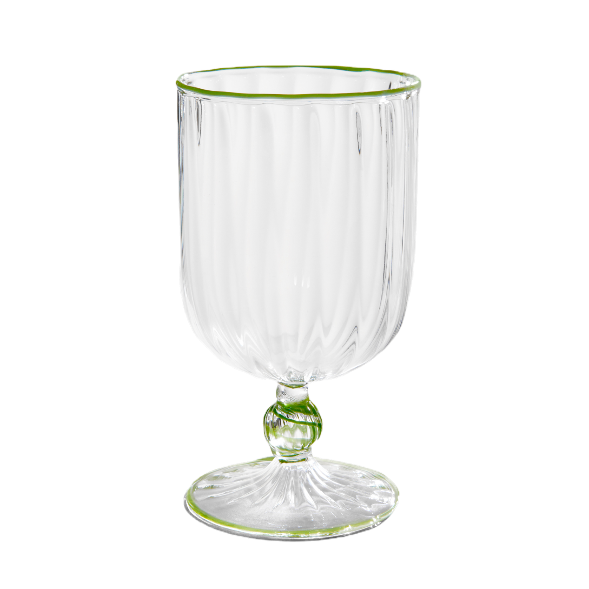 The Adrienne Venetian Wine Glass in Green