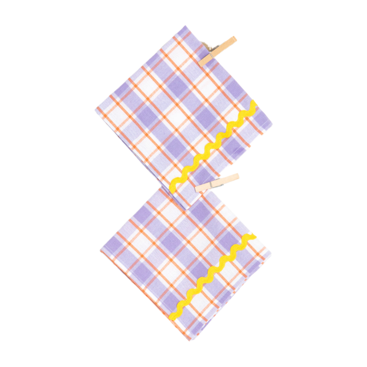 Purple and Yellow Napkins, Set of Two