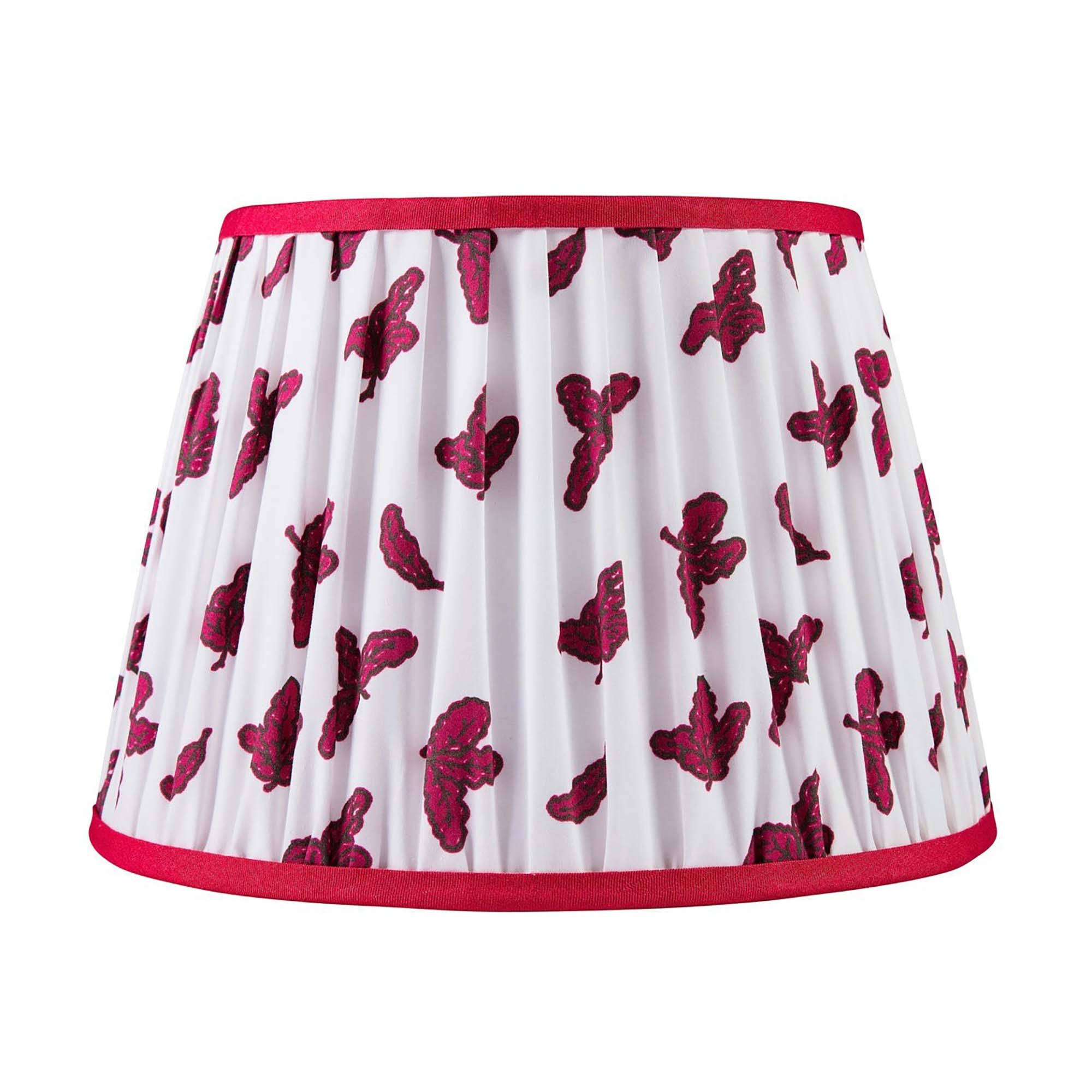 Oak Leaf Print Lampshade - Raspberry