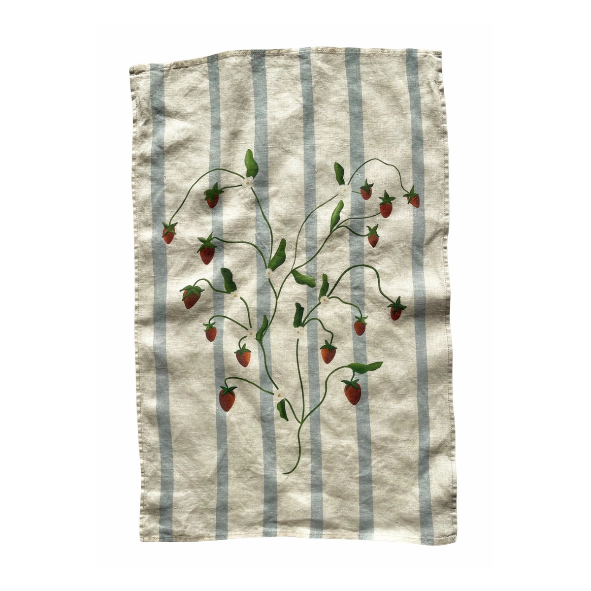 Linen Tea Towel Strawberry Vines
