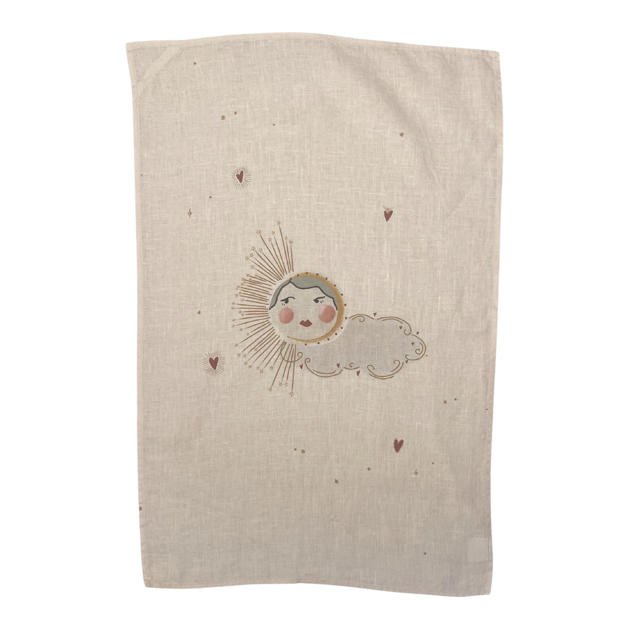 Linen Tea Towel Love Sun