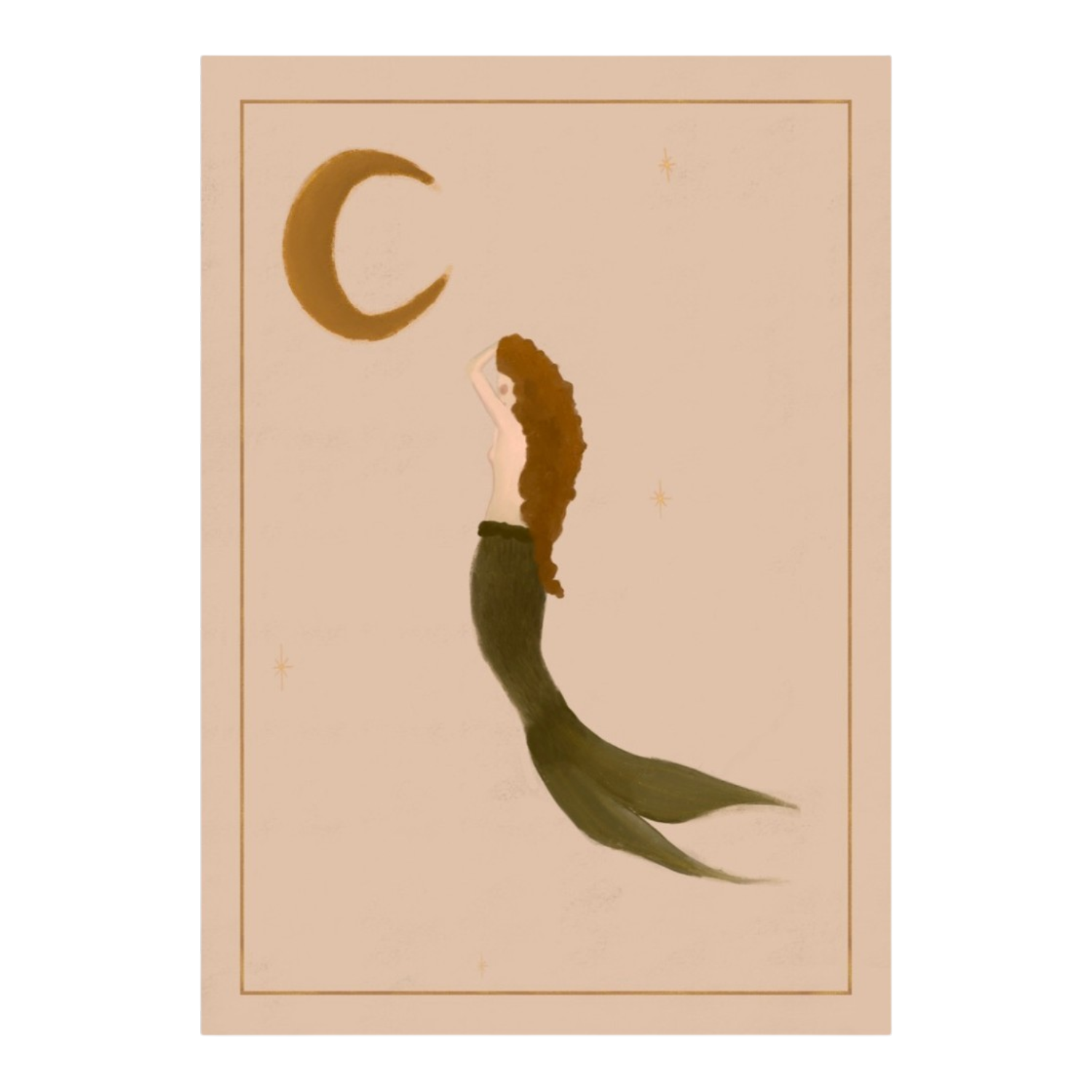 The mermaid and the Moon Art Print