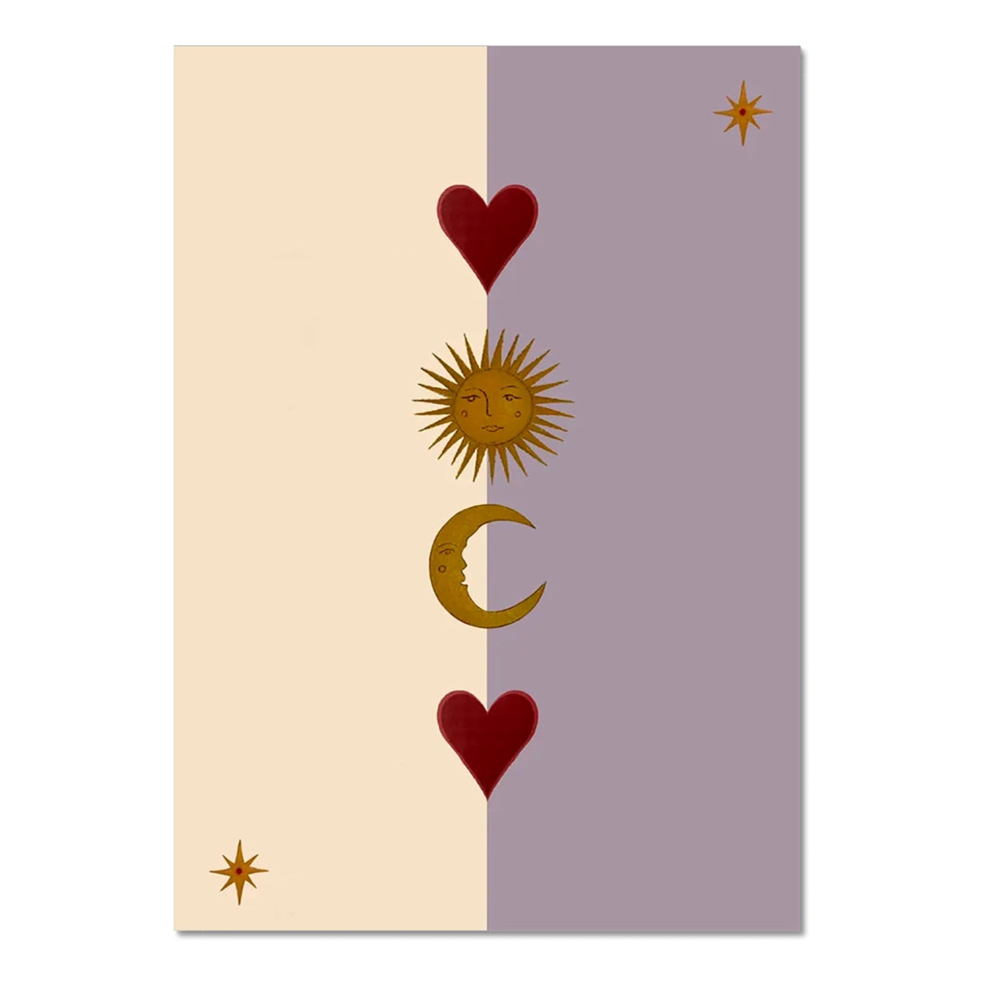 Sun, Moon and Heart Art Print