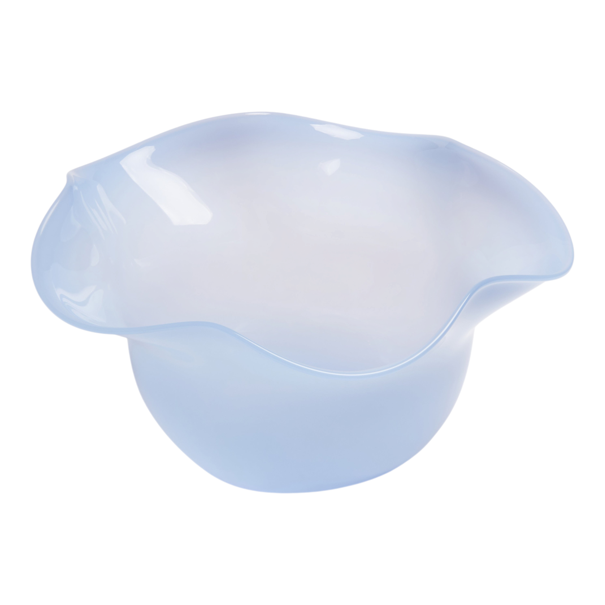 The Antonia Murano Ruffle Bowl in Blue