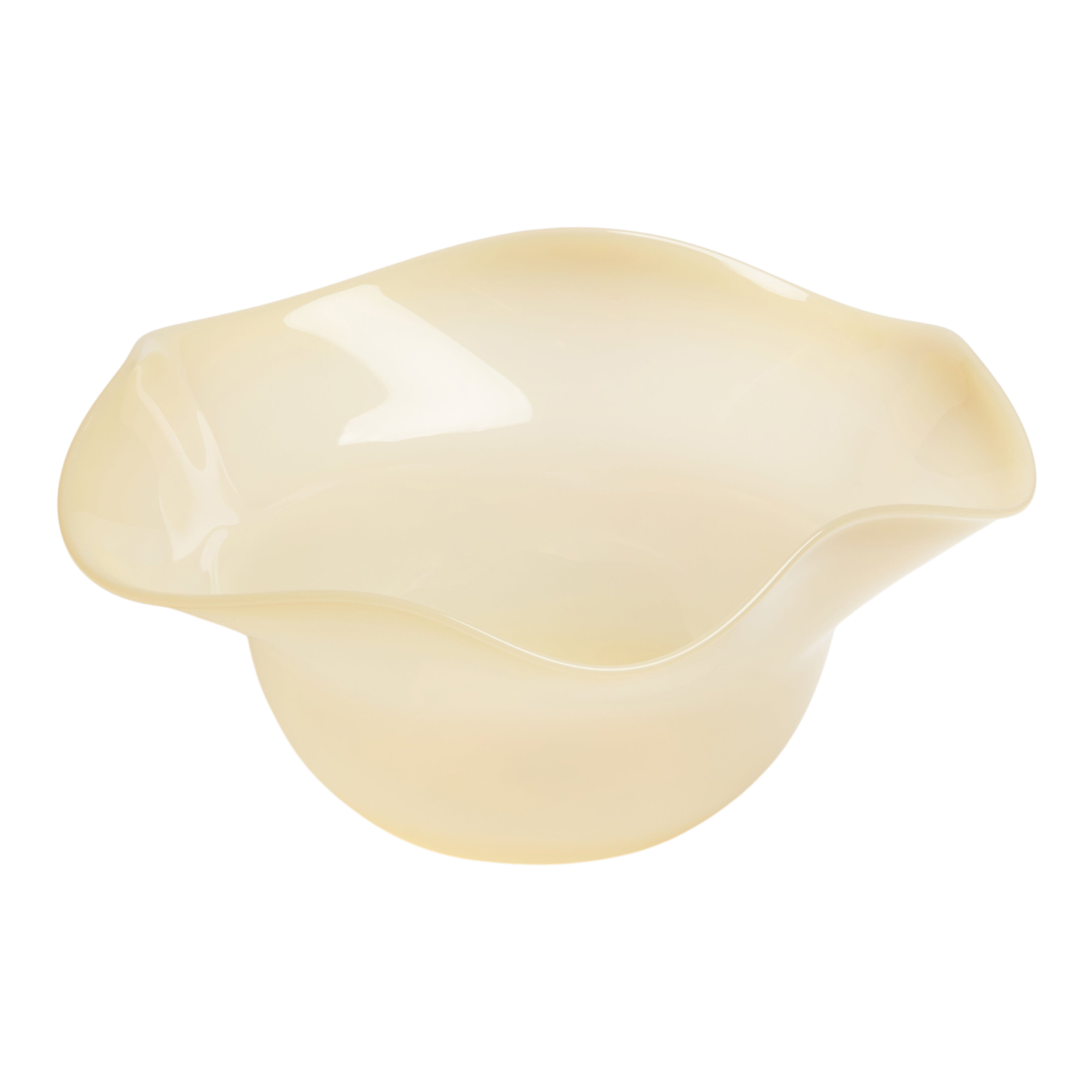 The Antonia Murano Ruffle Bowl in Yellow