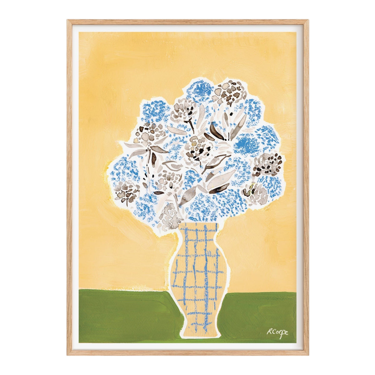 Hydrangea Vase Yellow Art Print
