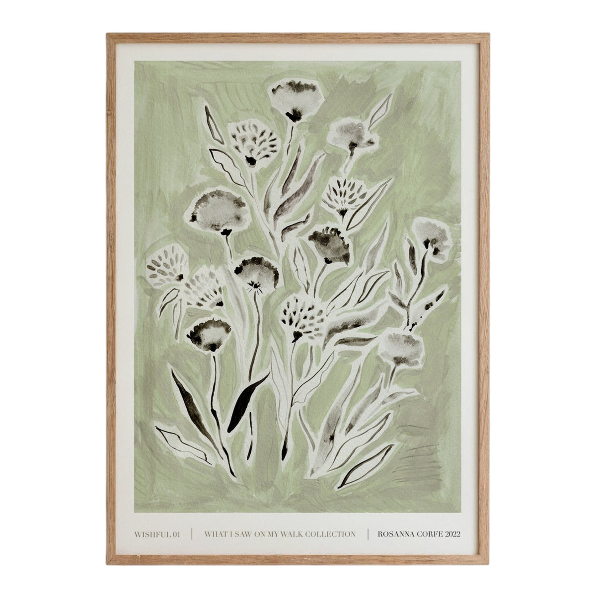 Wishful Green Floral Art Print