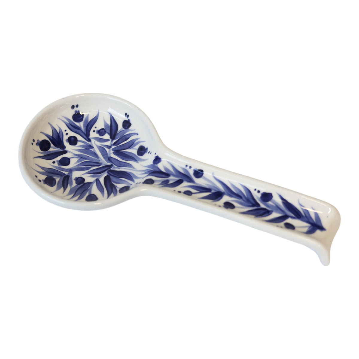 Hand Painted Pomegranate Spoon Rest - Deep Blue