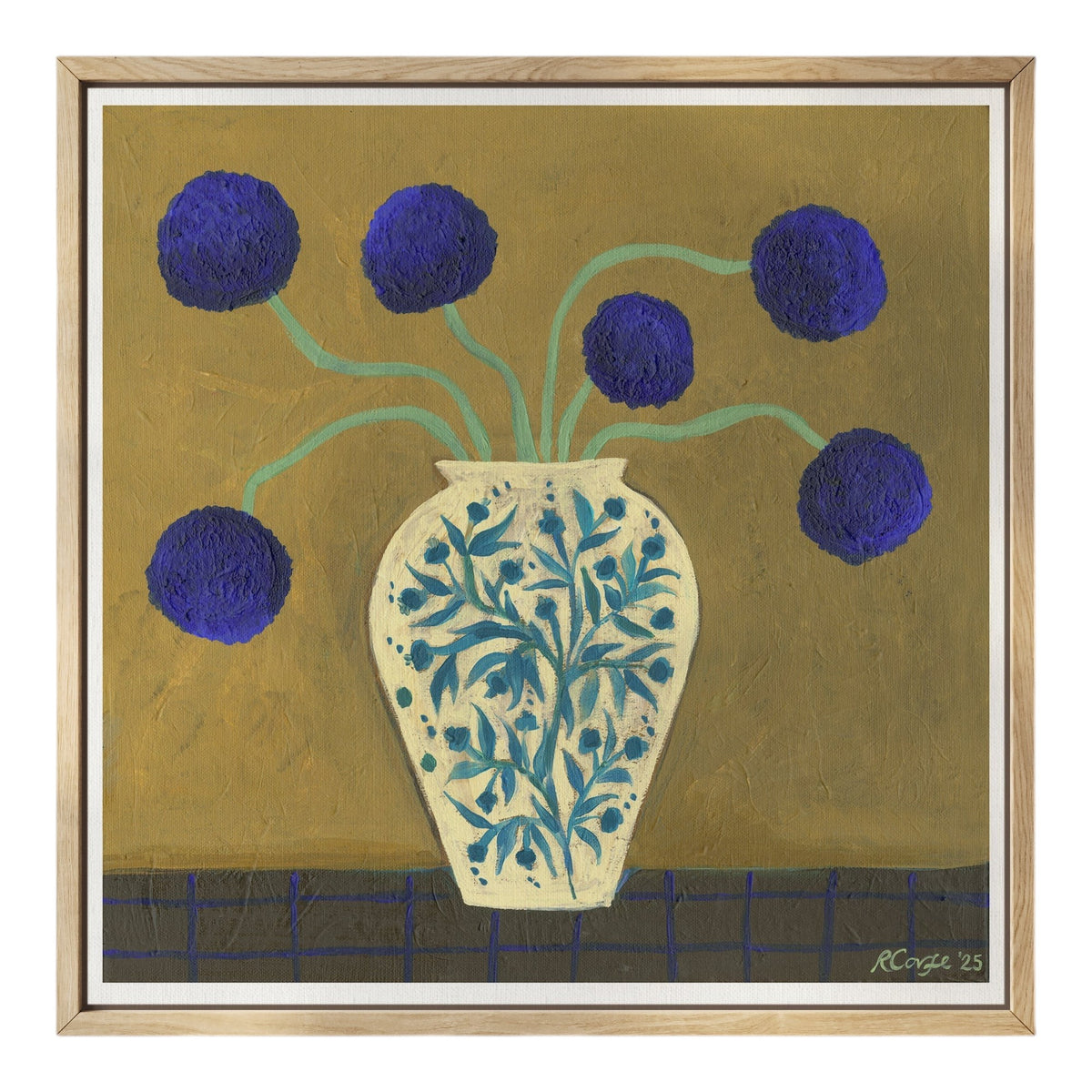 Blue Allium Vase Art Print