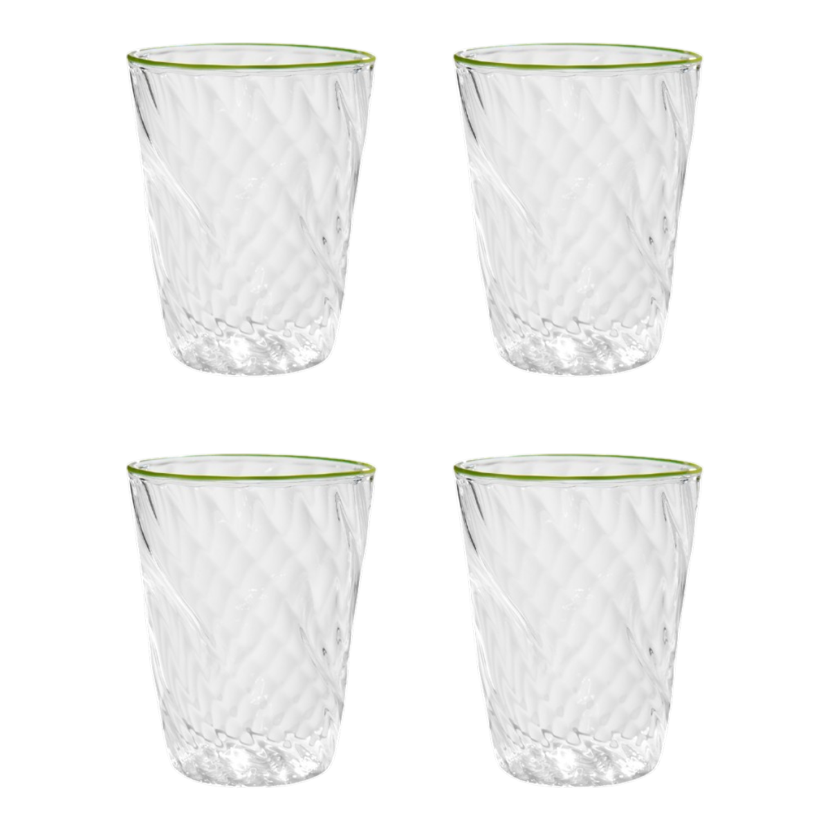 The Adrienne Murano Tumbler in Green, Set of Four
