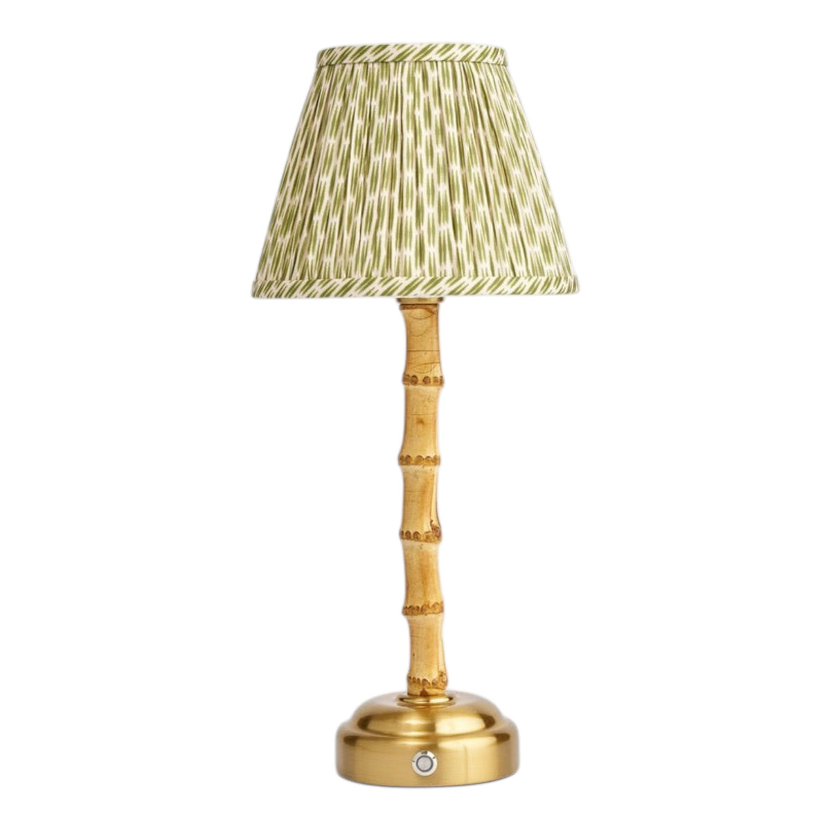 Bamboo Table Lamp with Green Patola Lampshade