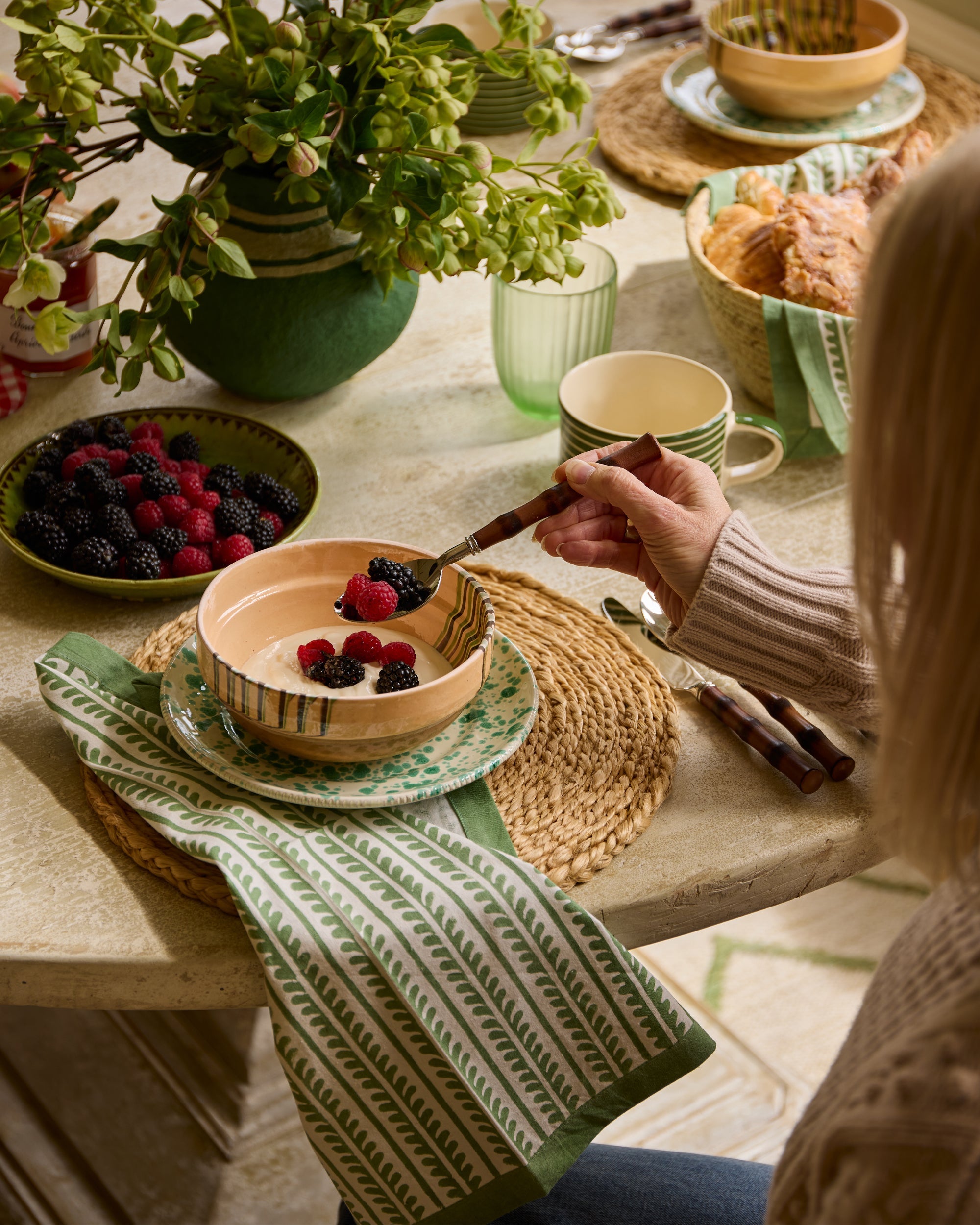 Bel Napkins, Set Of Four - Green