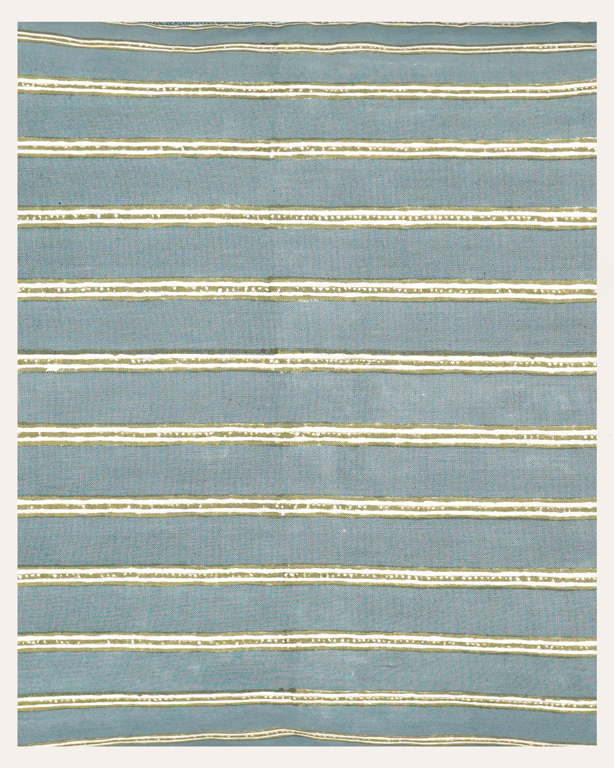 Edo Stripe Cushion - Blue and Sage Green