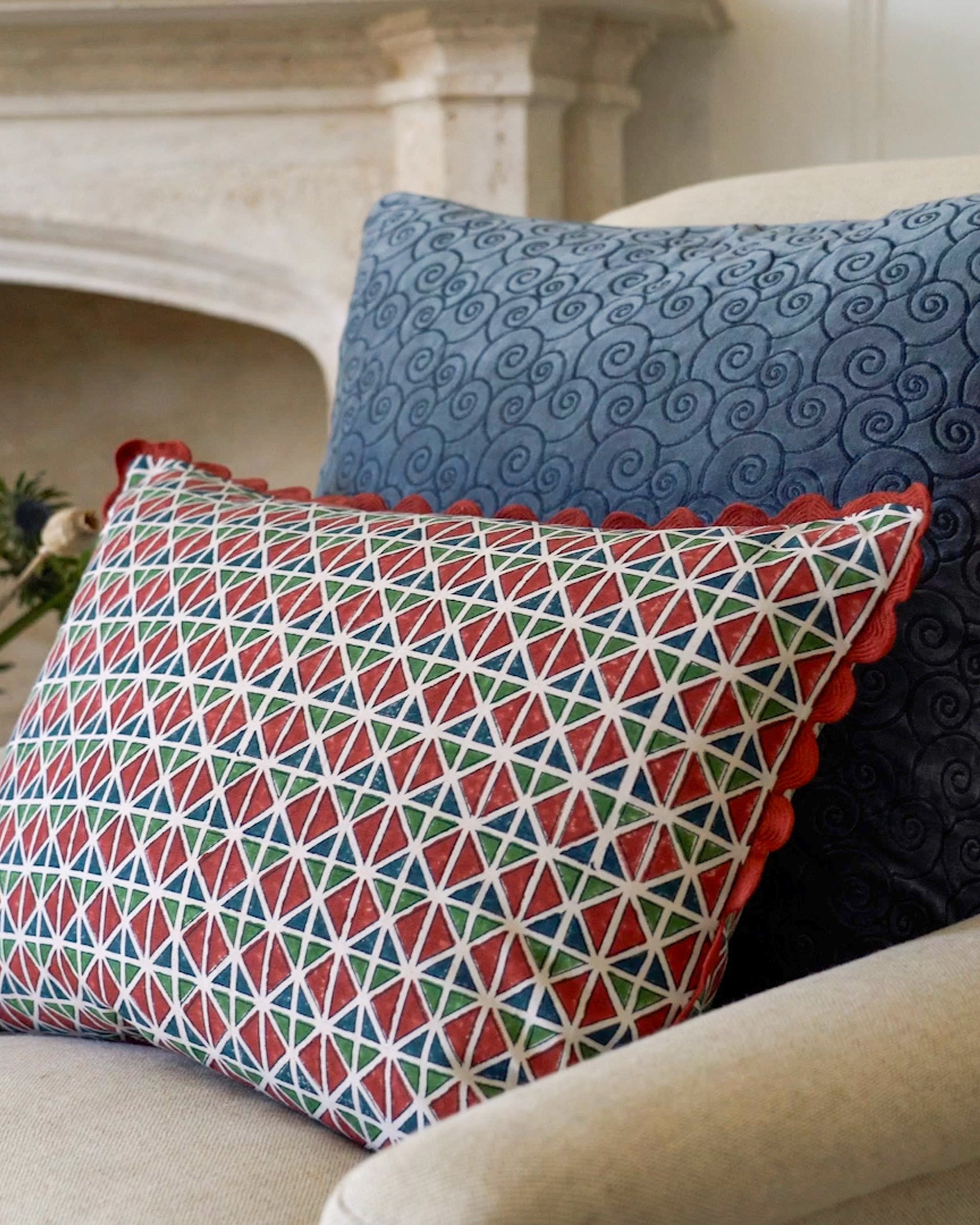 El Vedado Geometric Patterned Cushion - Multi