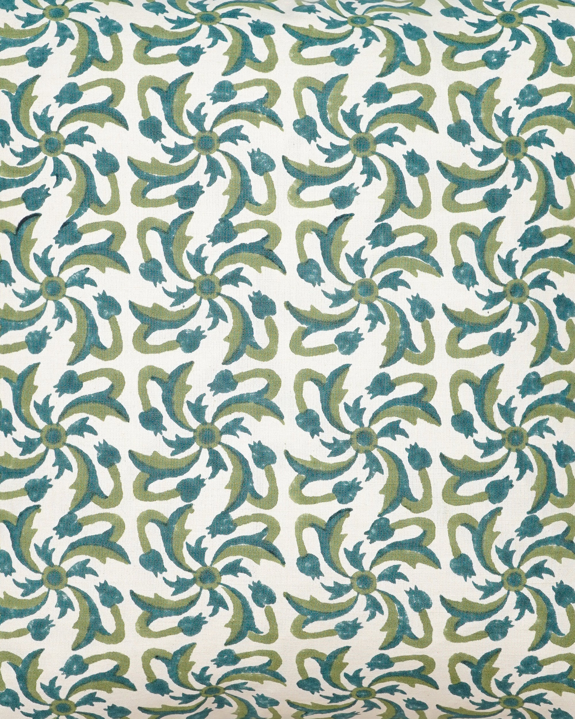 Rueda Tile Print Cushion - Blue & Green