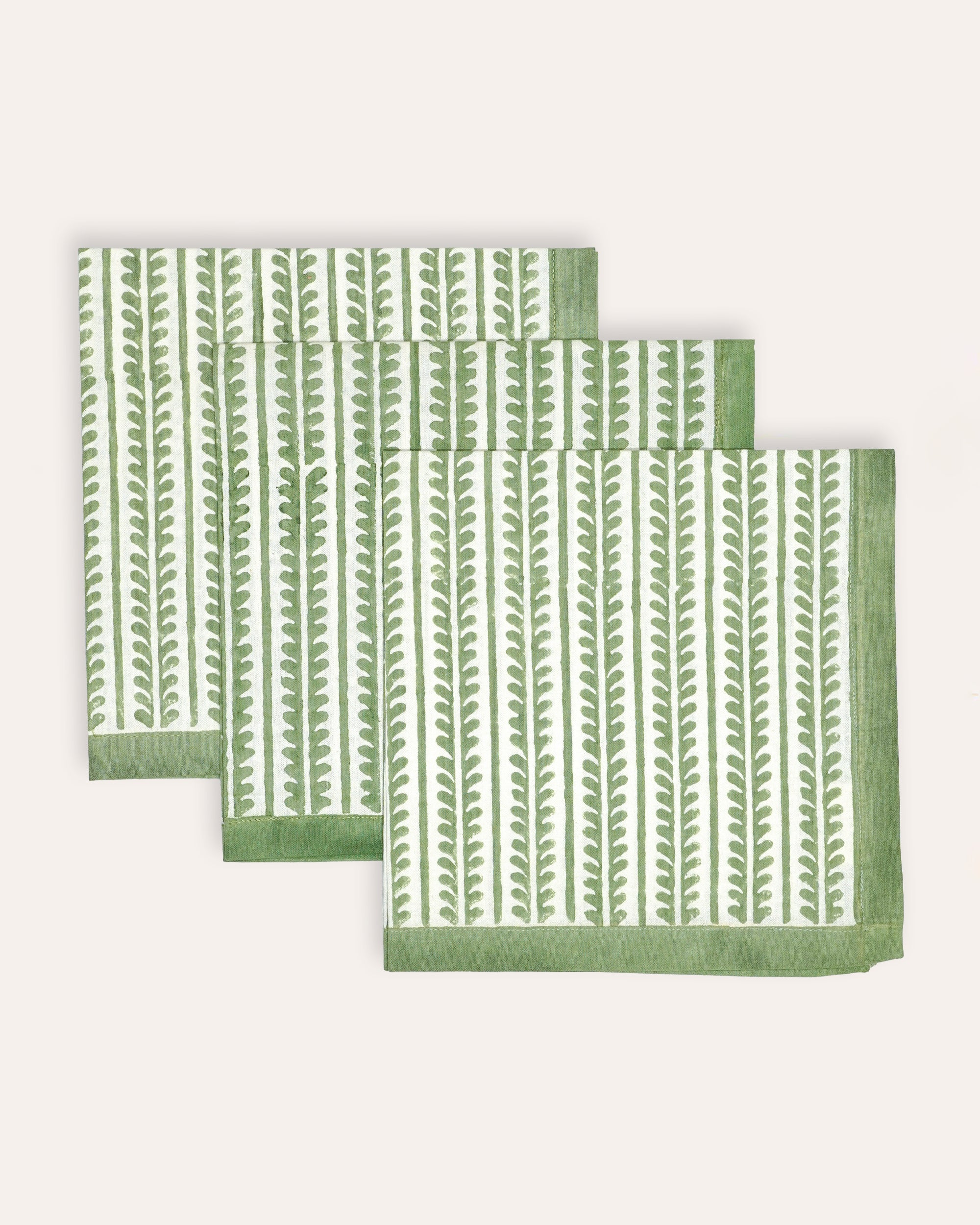 Bel Napkins, Set Of Four - Green