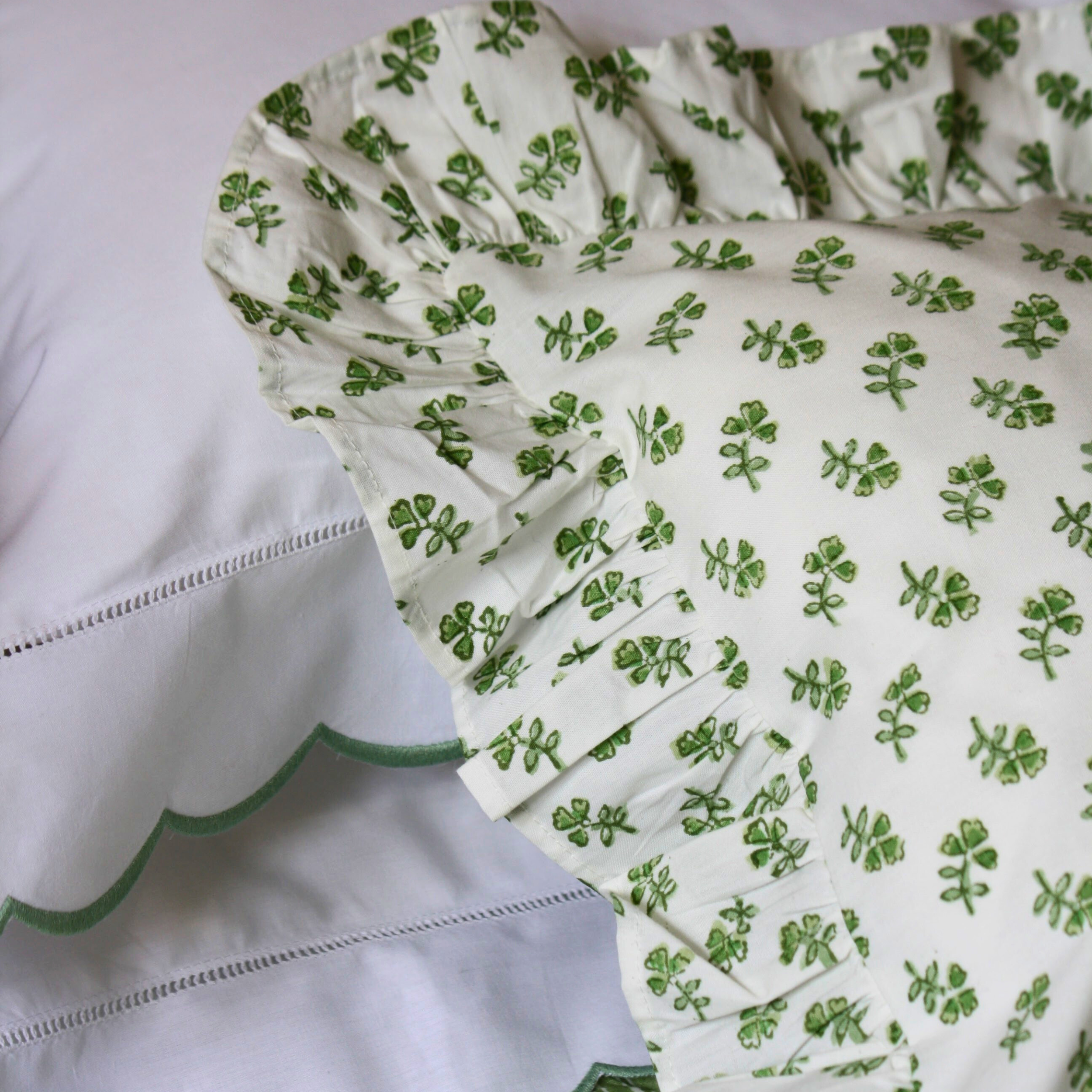 Green Ditsy Baby Pillowcase