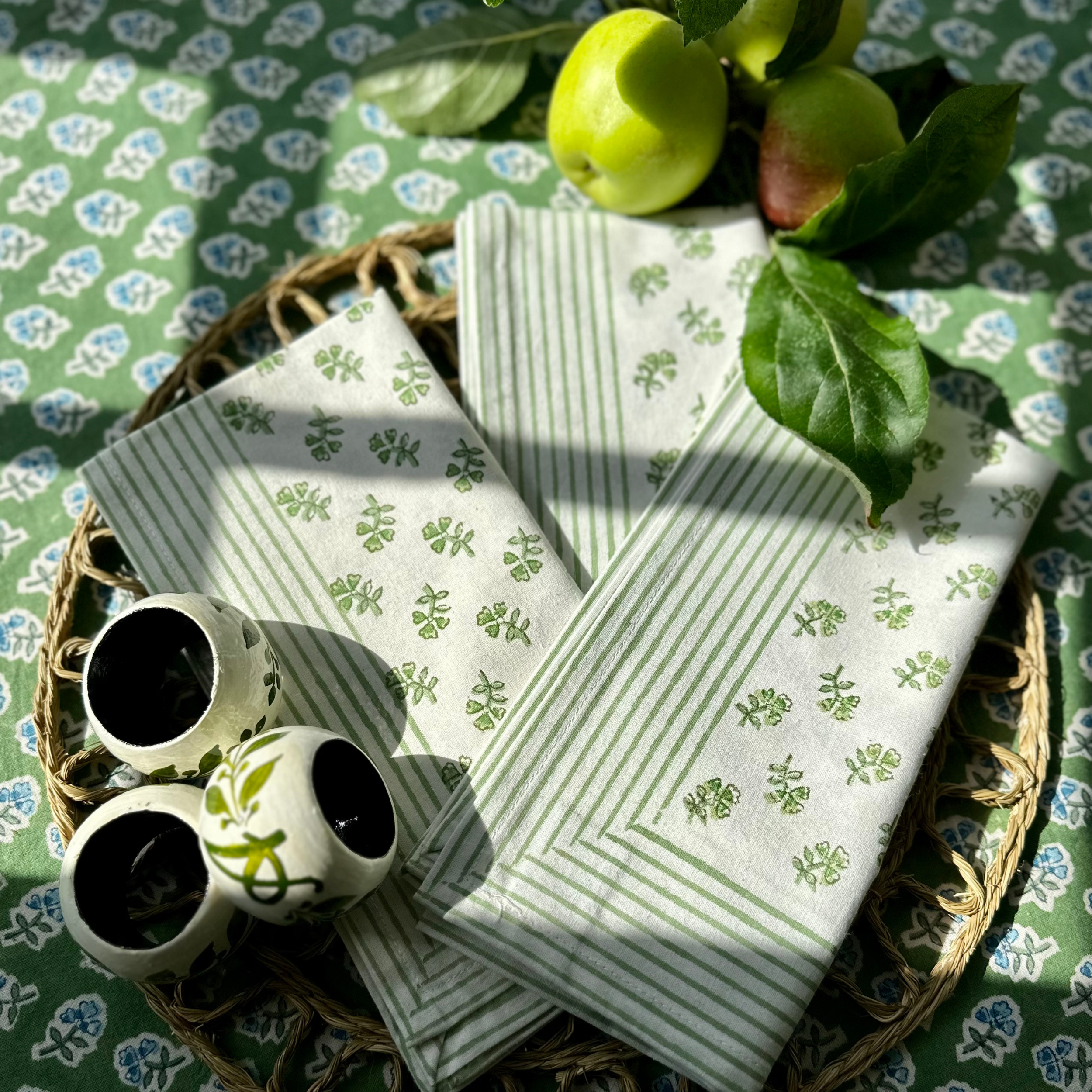 Green Ditsy Napkin - Set of 4