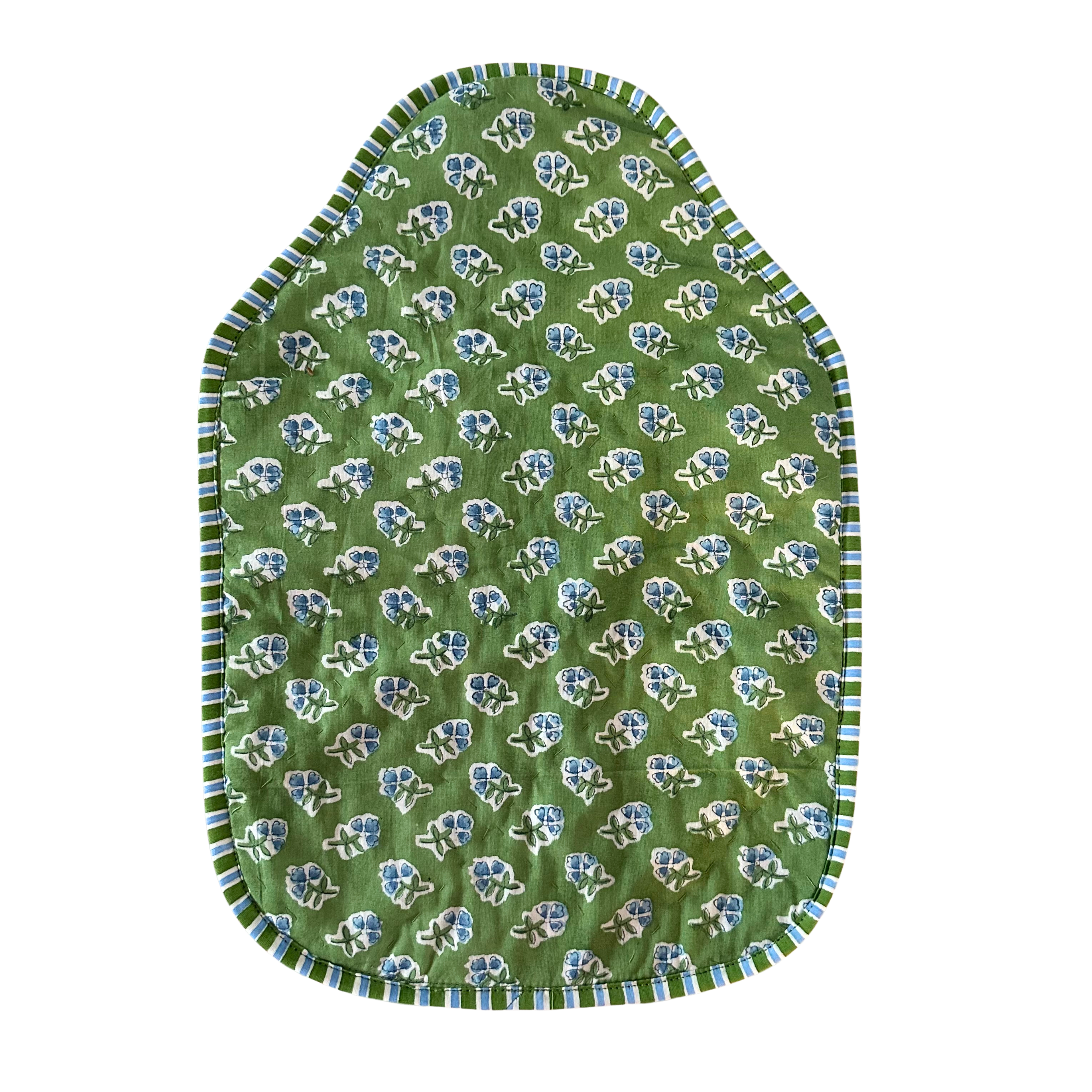 Green Ditsy Hot Water Bottle Cover