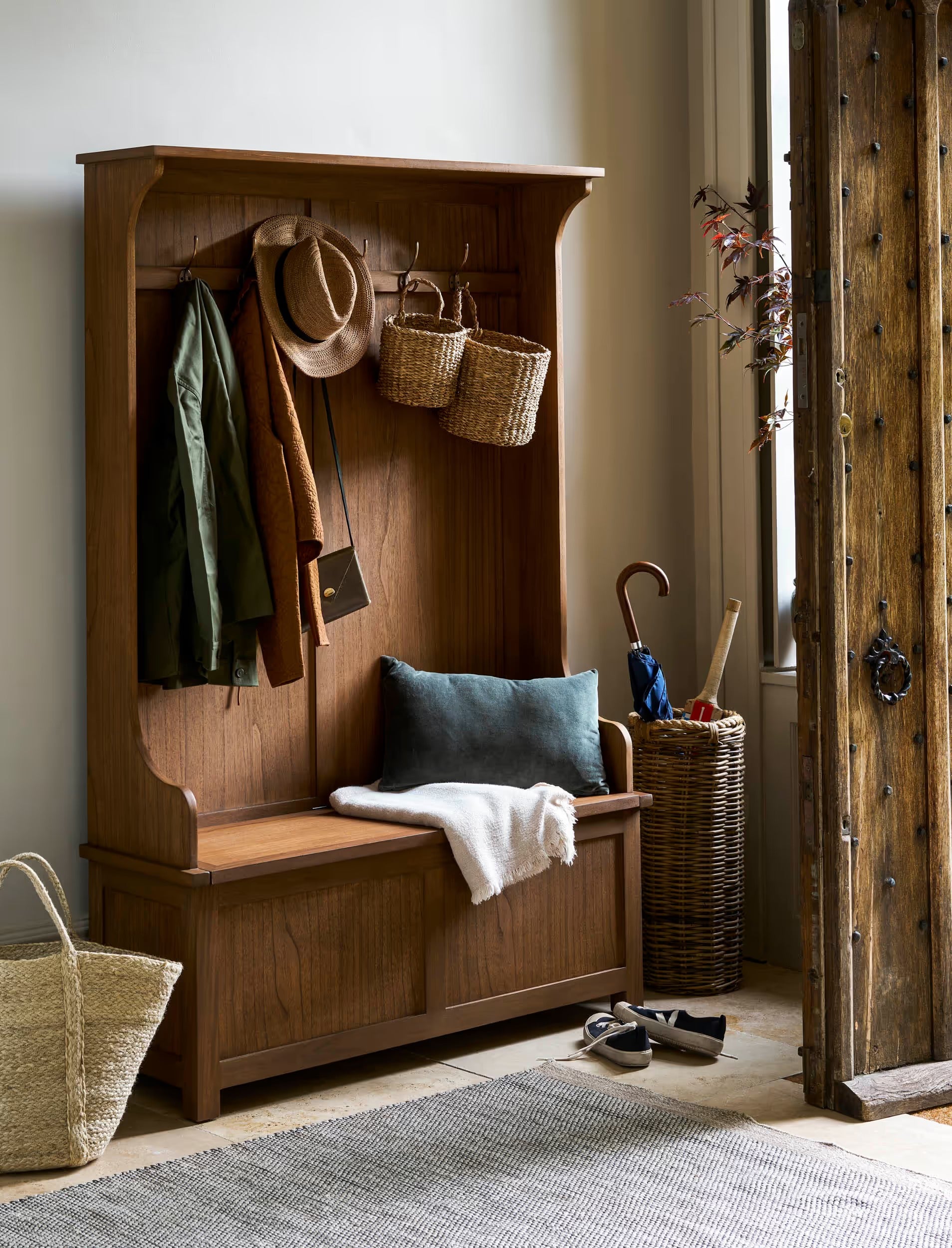 Walcote Hallway Storage Bench Natural