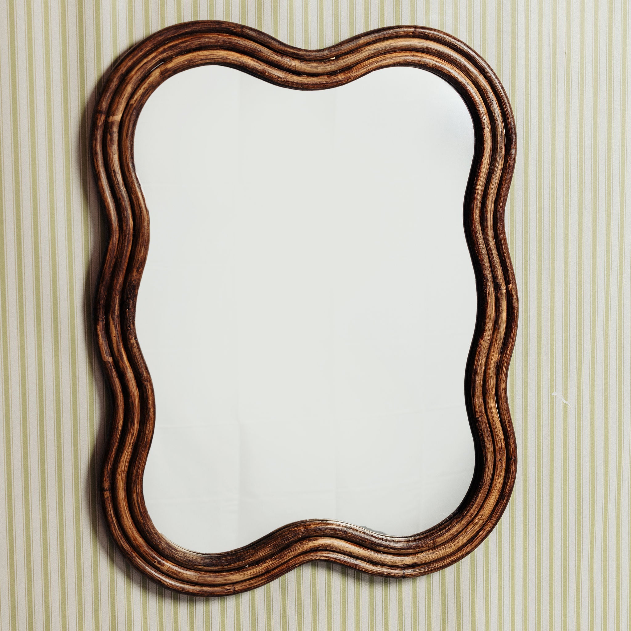 Wave Rattan Mirror (Medium)