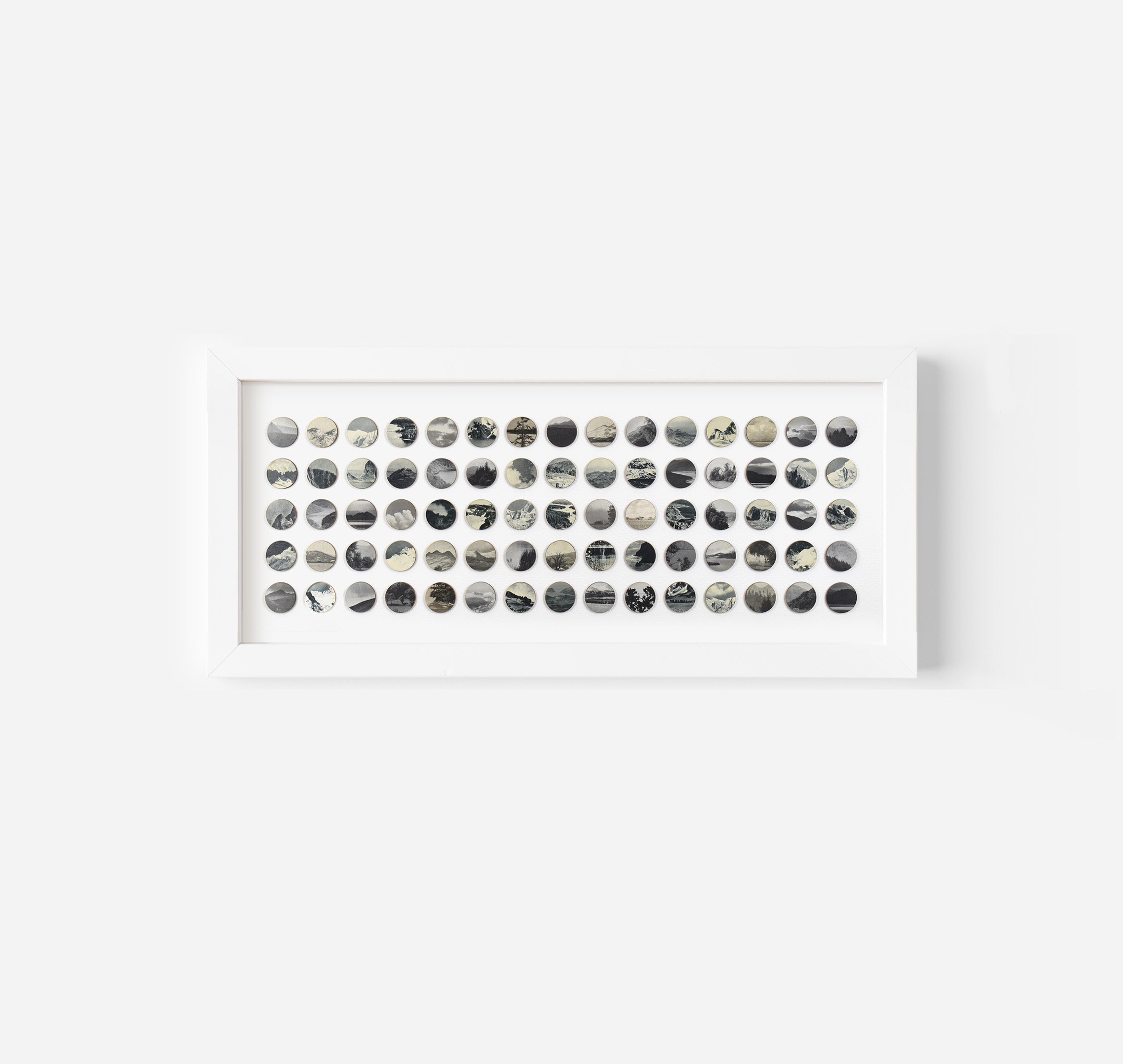 Seventy Five Monochrome Landscape Dots Collage