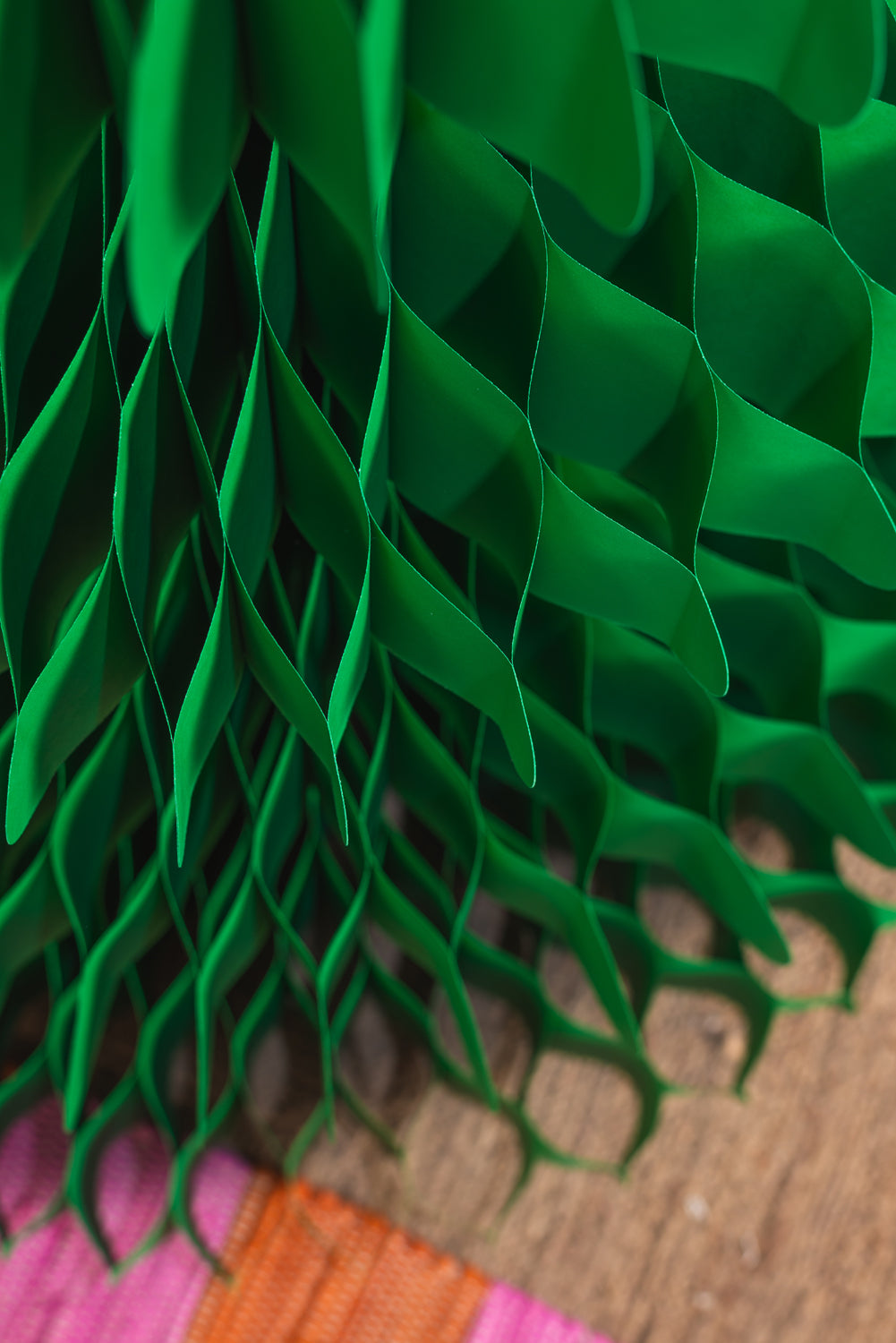 Green Honeycomb Origami Paper Tree