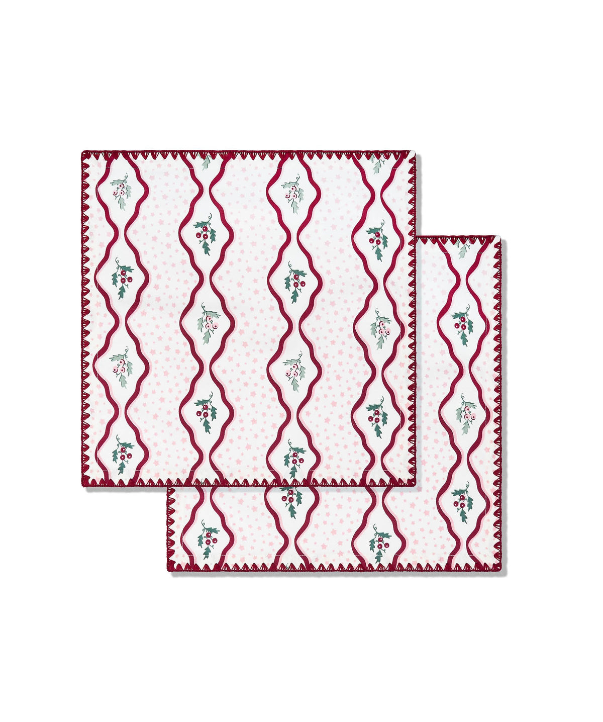 Napkins, Set of 2 - Berry Ribbons