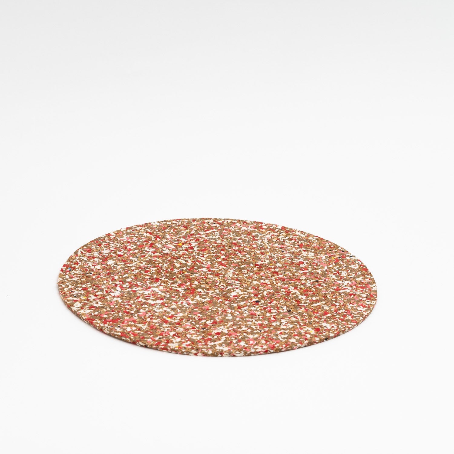 Red Round Speckled Cork Placemat