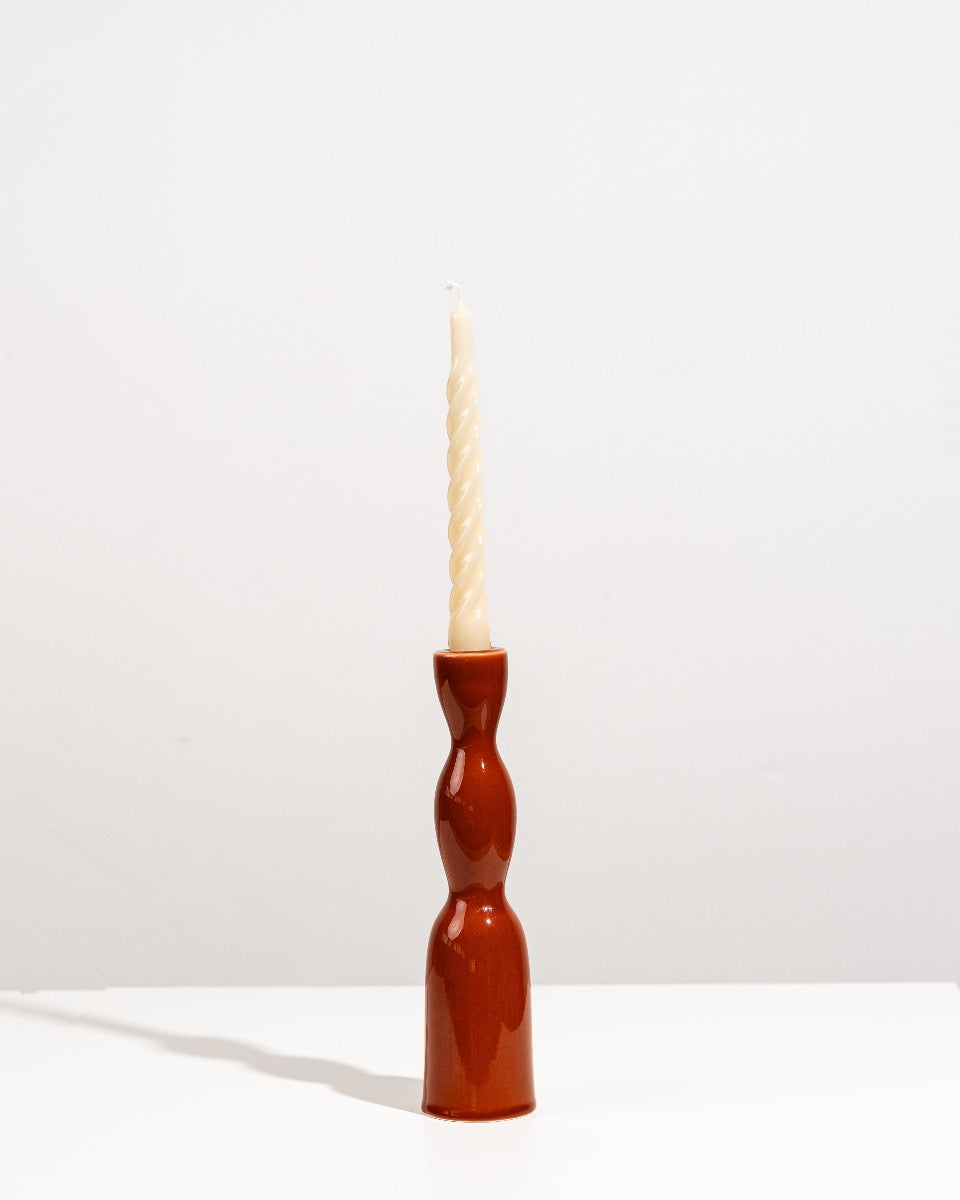 Terracotta Tall Wave Candleholder