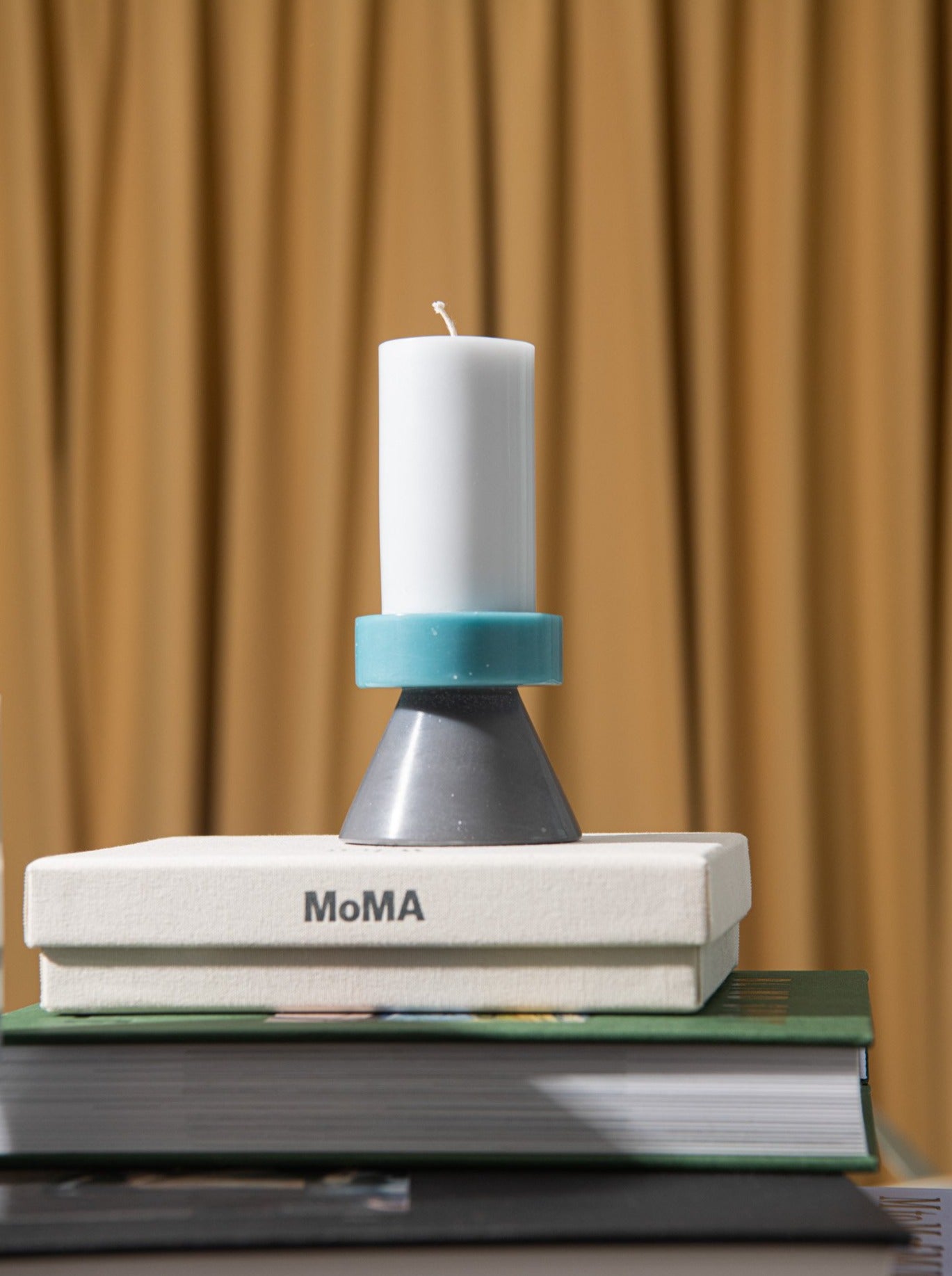 Stack Candle Tall - Lilac / Turquoise / Charcoal