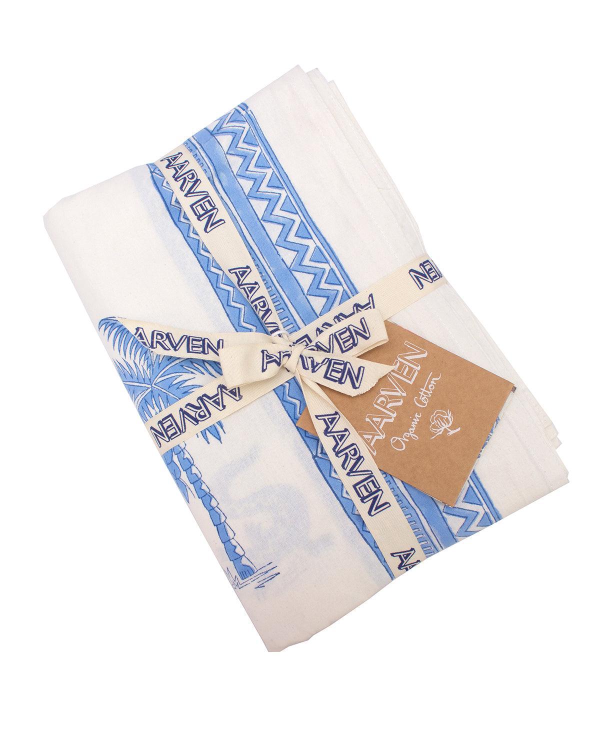 Indian Organic Cotton Tablecloth 'Crocodile'