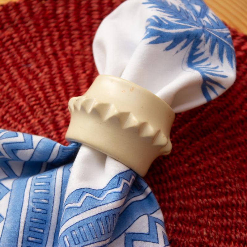 Hand Carved Soapstone Napkin Ring 'Star'