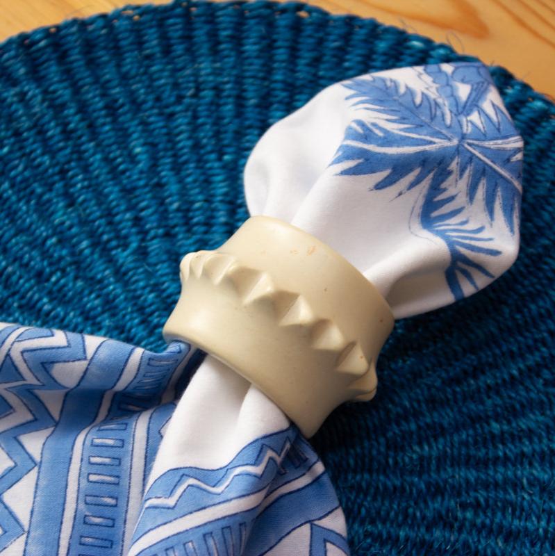 Hand Carved Soapstone Napkin Ring 'Star'